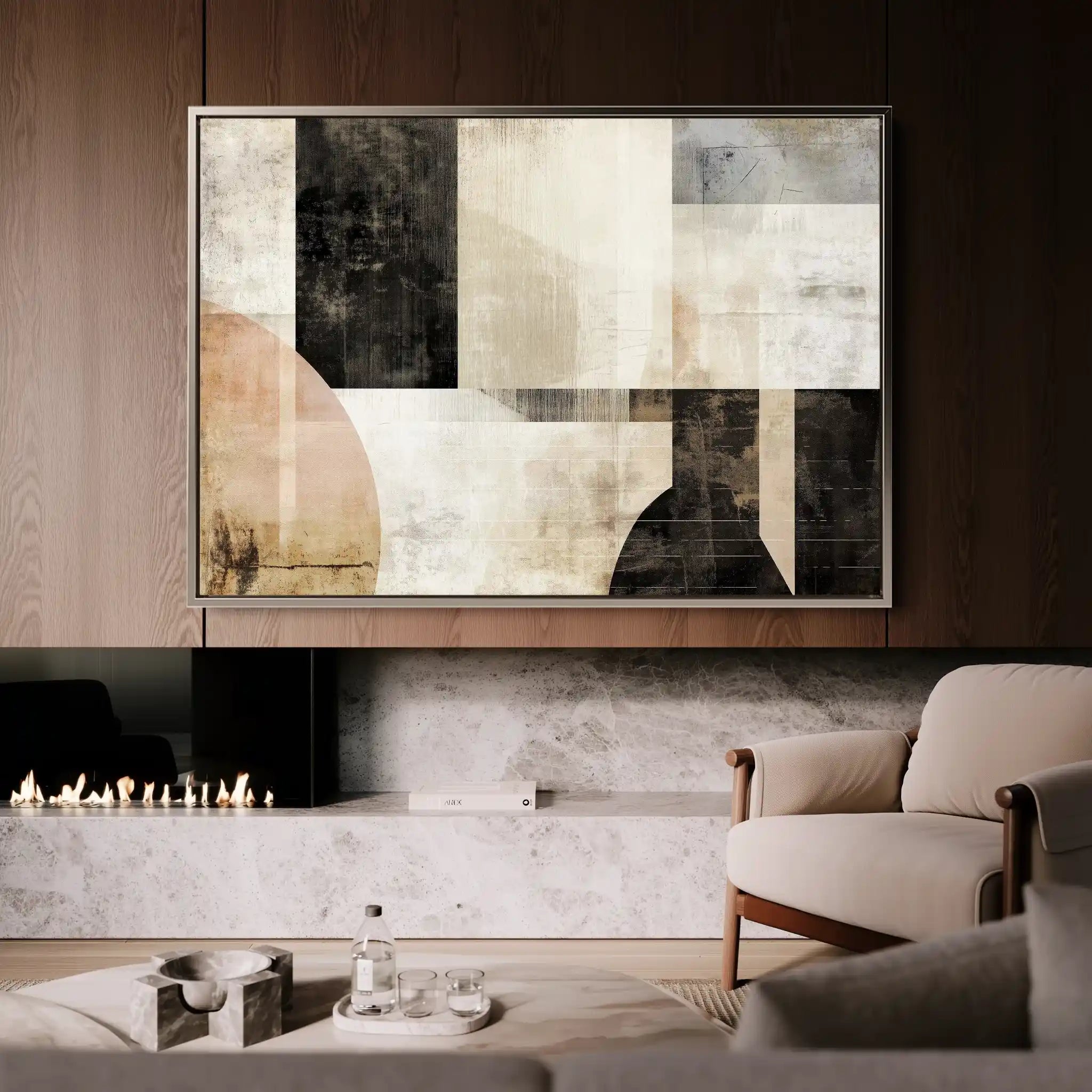 Abstract 617 Canvas Art 60 x 40 cm / Black