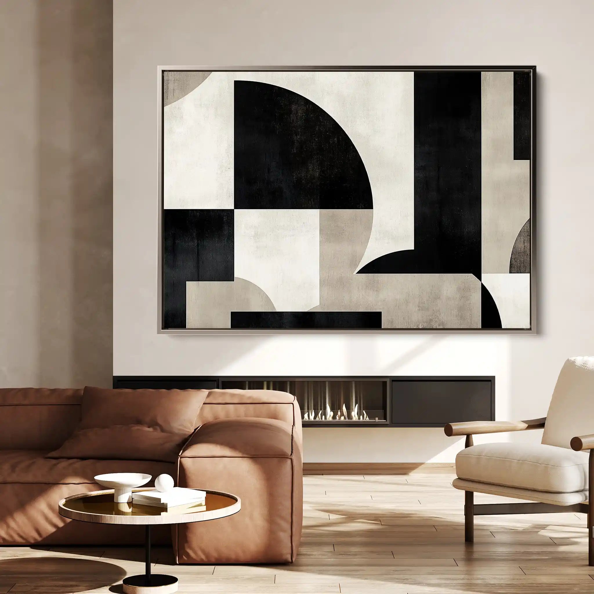 Abstract 619 Canvas Art 60 x 40 cm / Black
