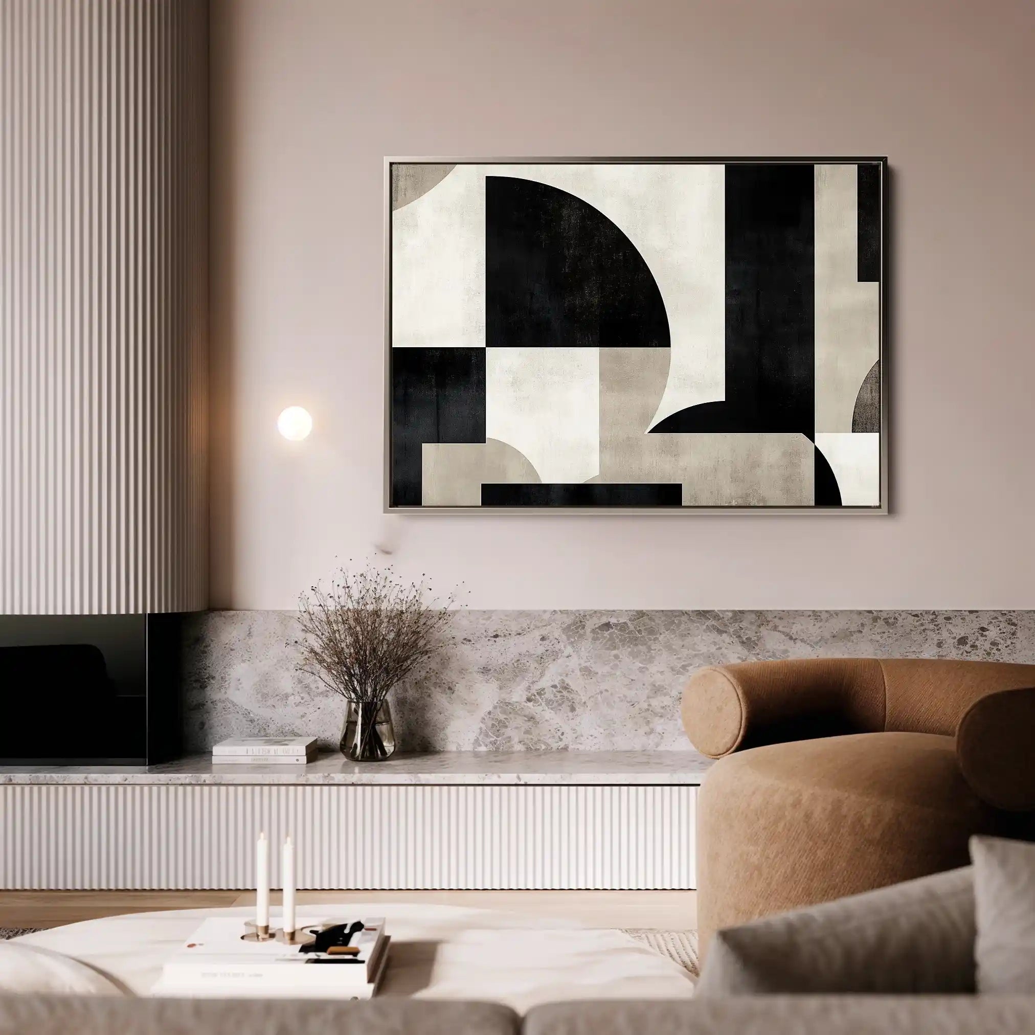 Abstract 619 Canvas Art 60 x 40 cm / Black