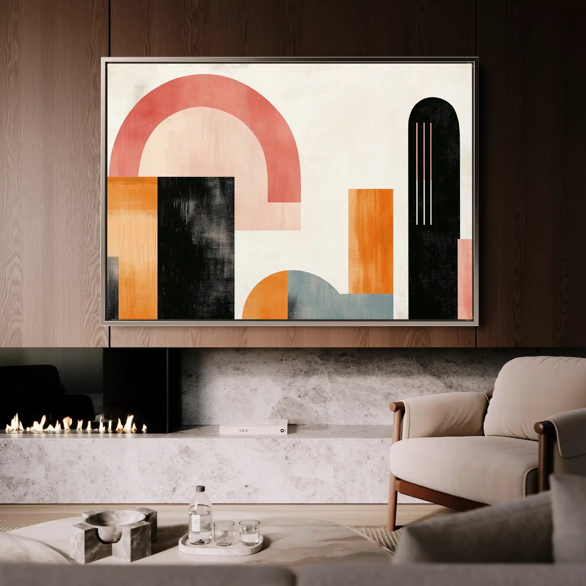 Abstract 624 Canvas Art 60 x 40 cm / Black