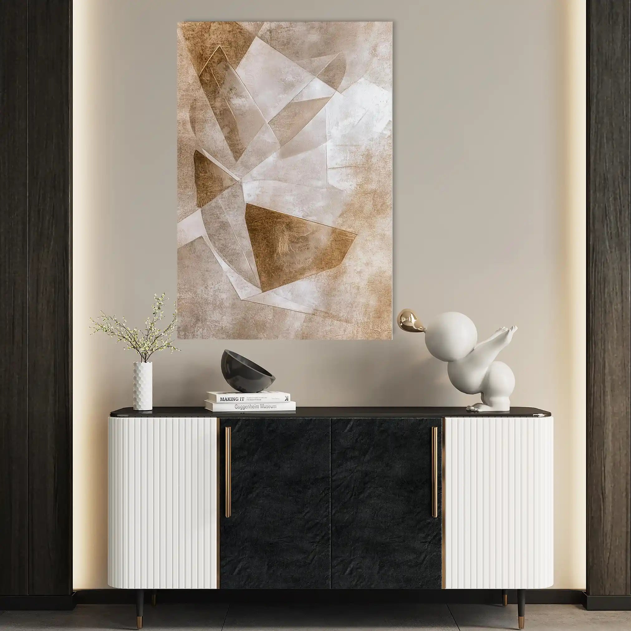 Abstract 633 Canvas Art 60 x 40 cm / Black