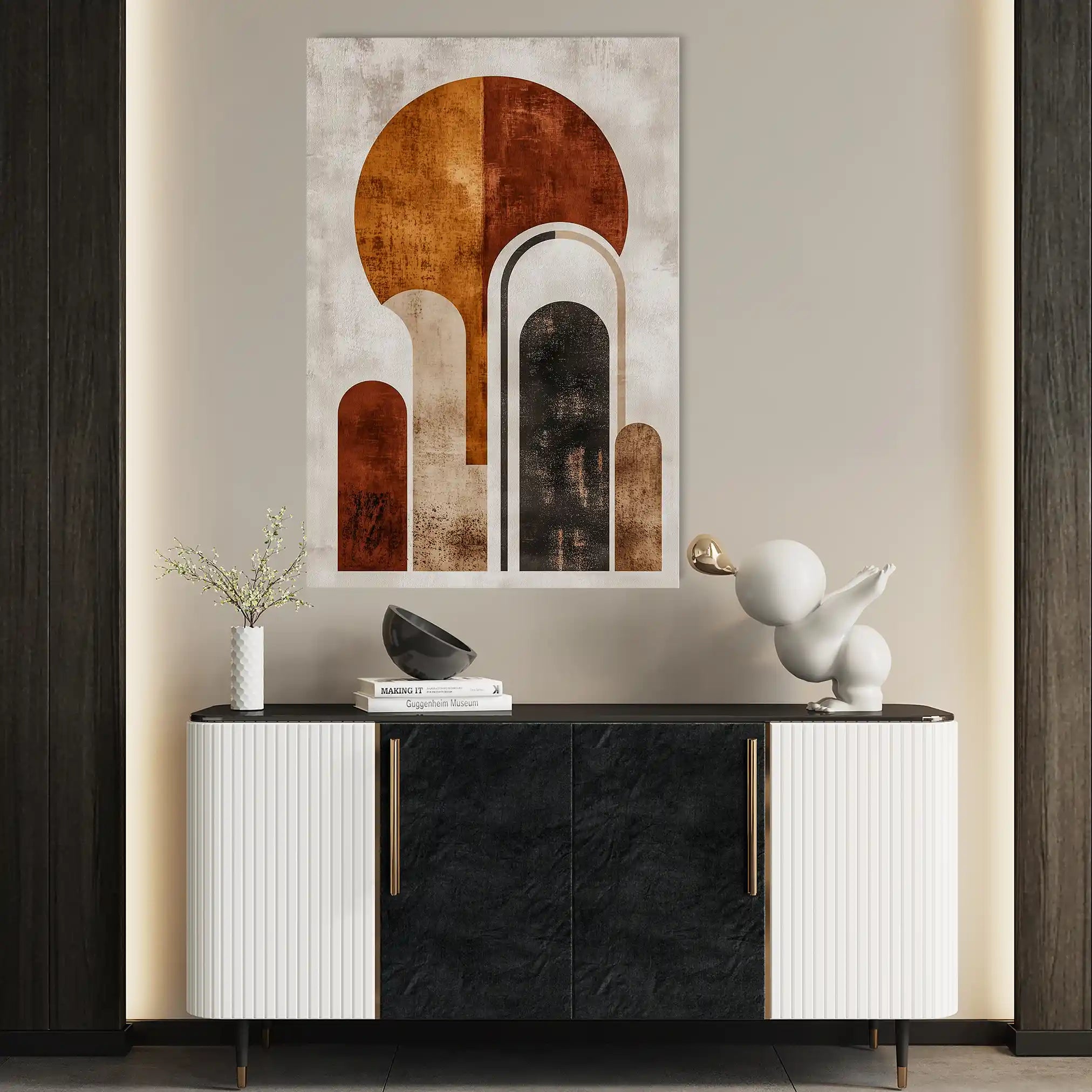 Abstract 642 Canvas Art 60 x 40 cm / Black