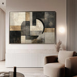 Abstract 644 Canvas Art 60 x 40 cm / Black