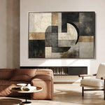 Abstract 644 Canvas Art 60 x 40 cm / Black