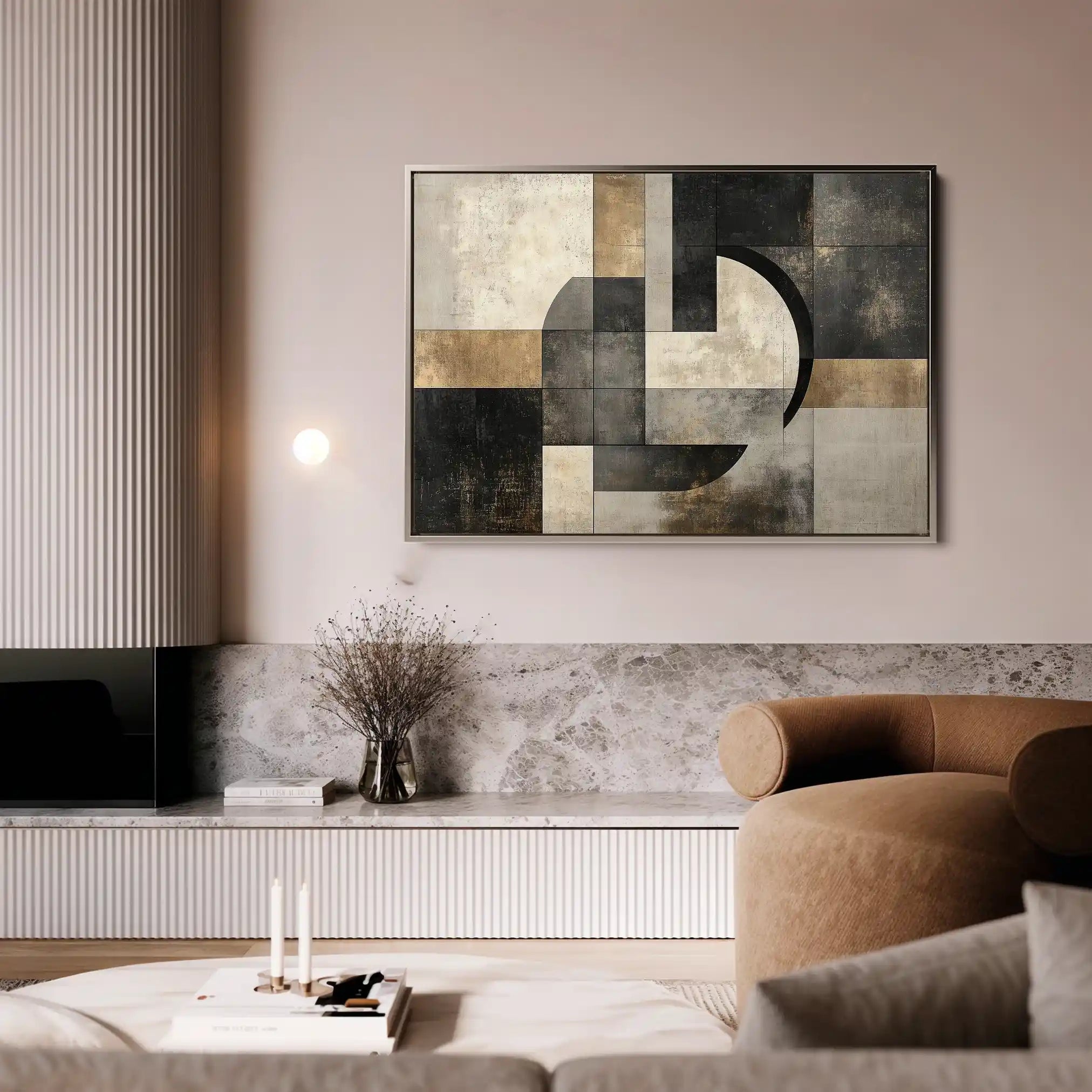 Abstract 644 Canvas Art 60 x 40 cm / Black