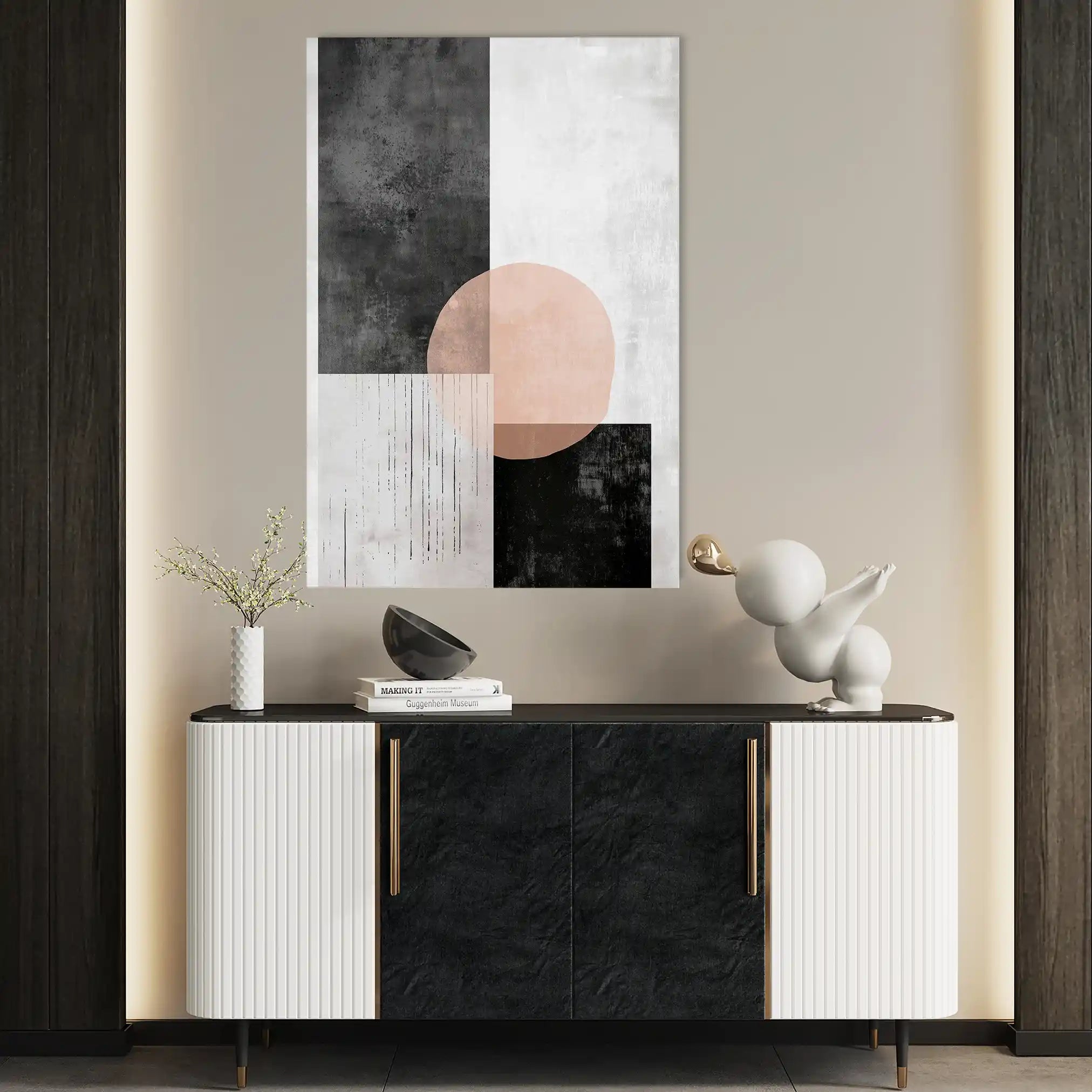 Abstract 646 Canvas Art 60 x 40 cm / Black