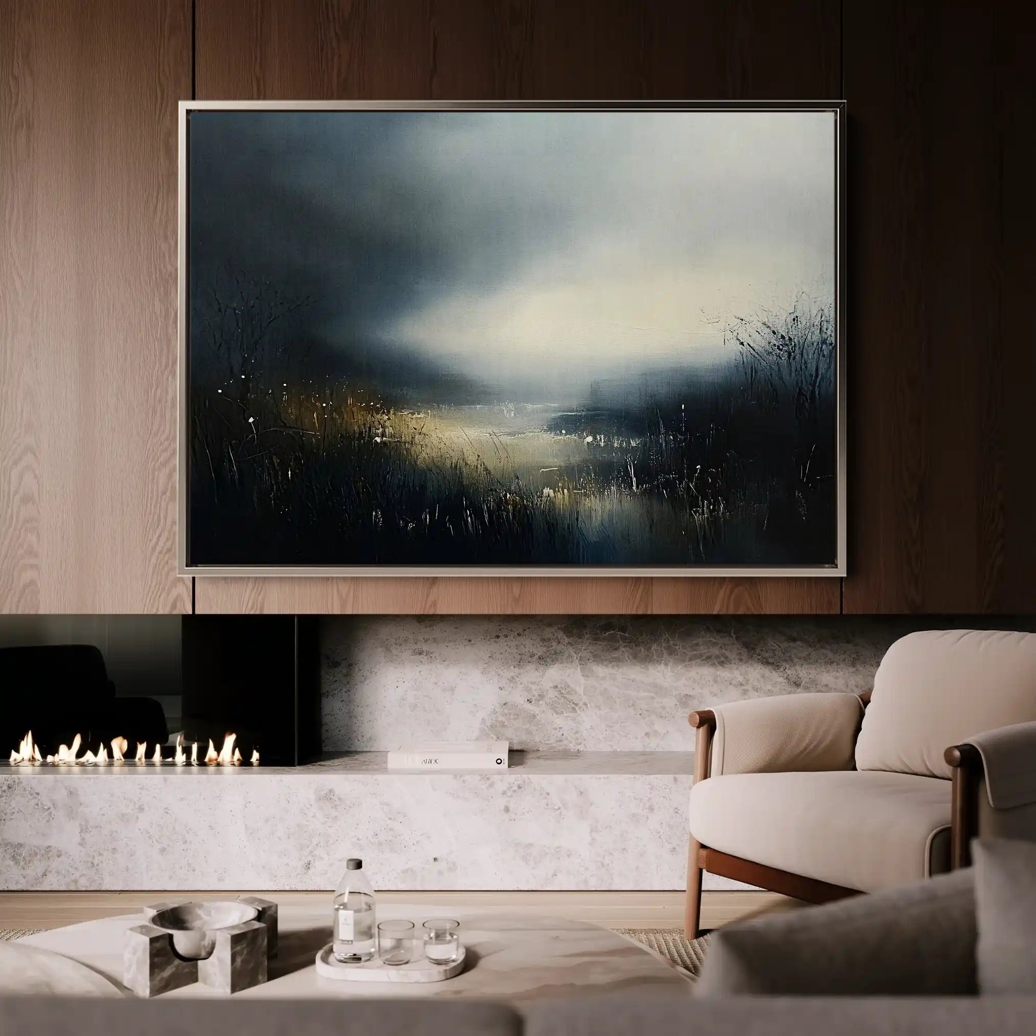 Abstract 649 Canvas Art 60 x 40 cm / Black