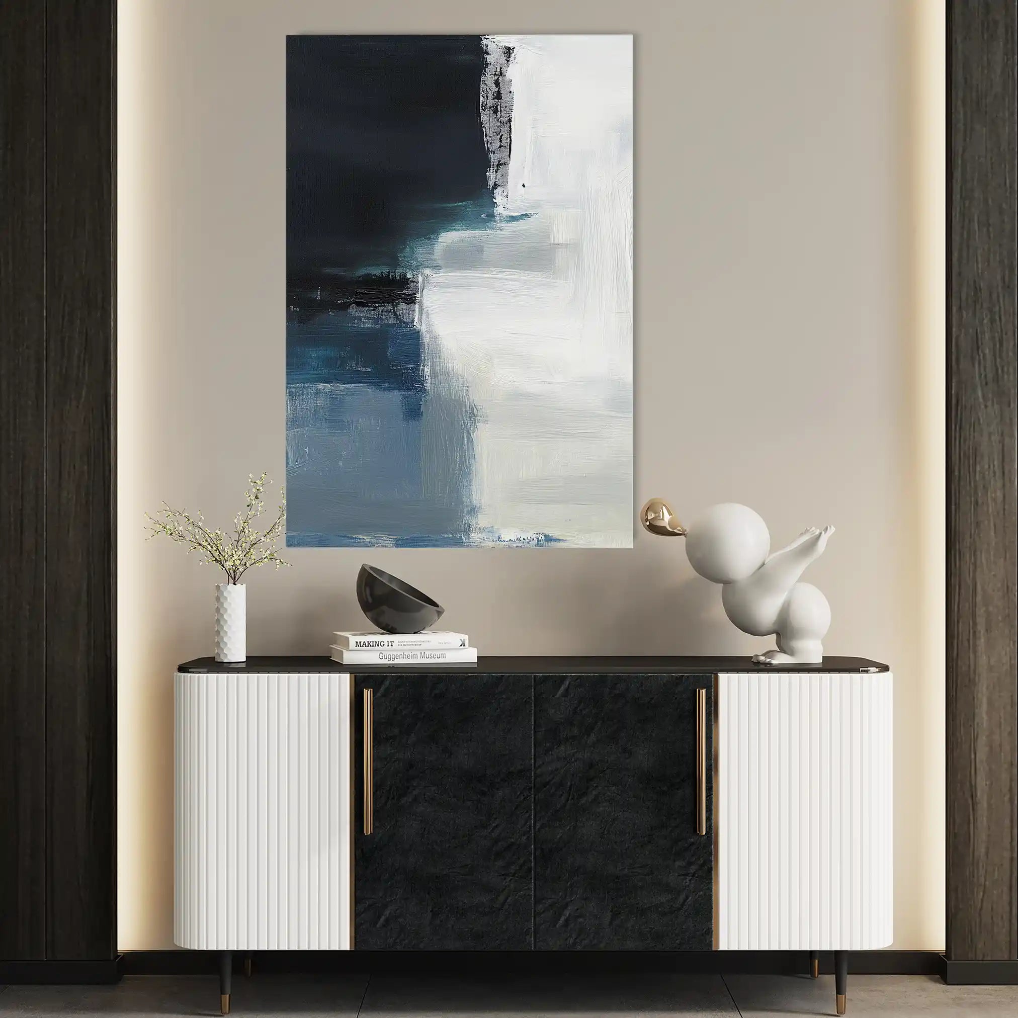 Abstract 653 Canvas Art 60 x 40 cm / Black