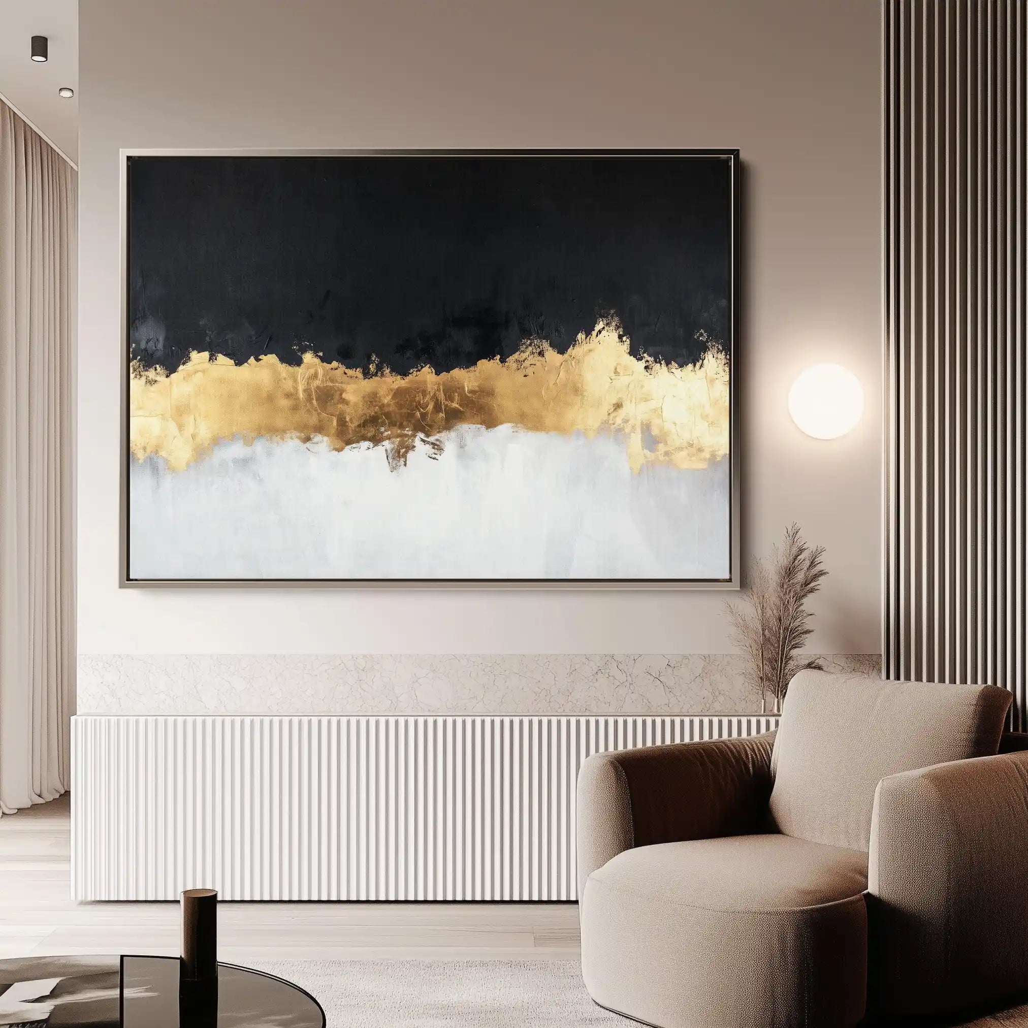 Abstract 654 Canvas Art 60 x 40 cm / Black