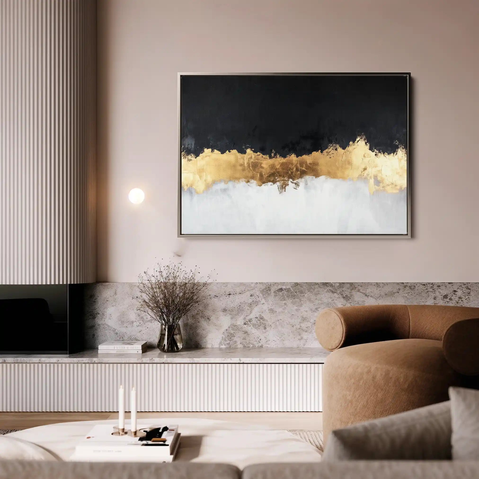 Abstract 654 Canvas Art 60 x 40 cm / Black