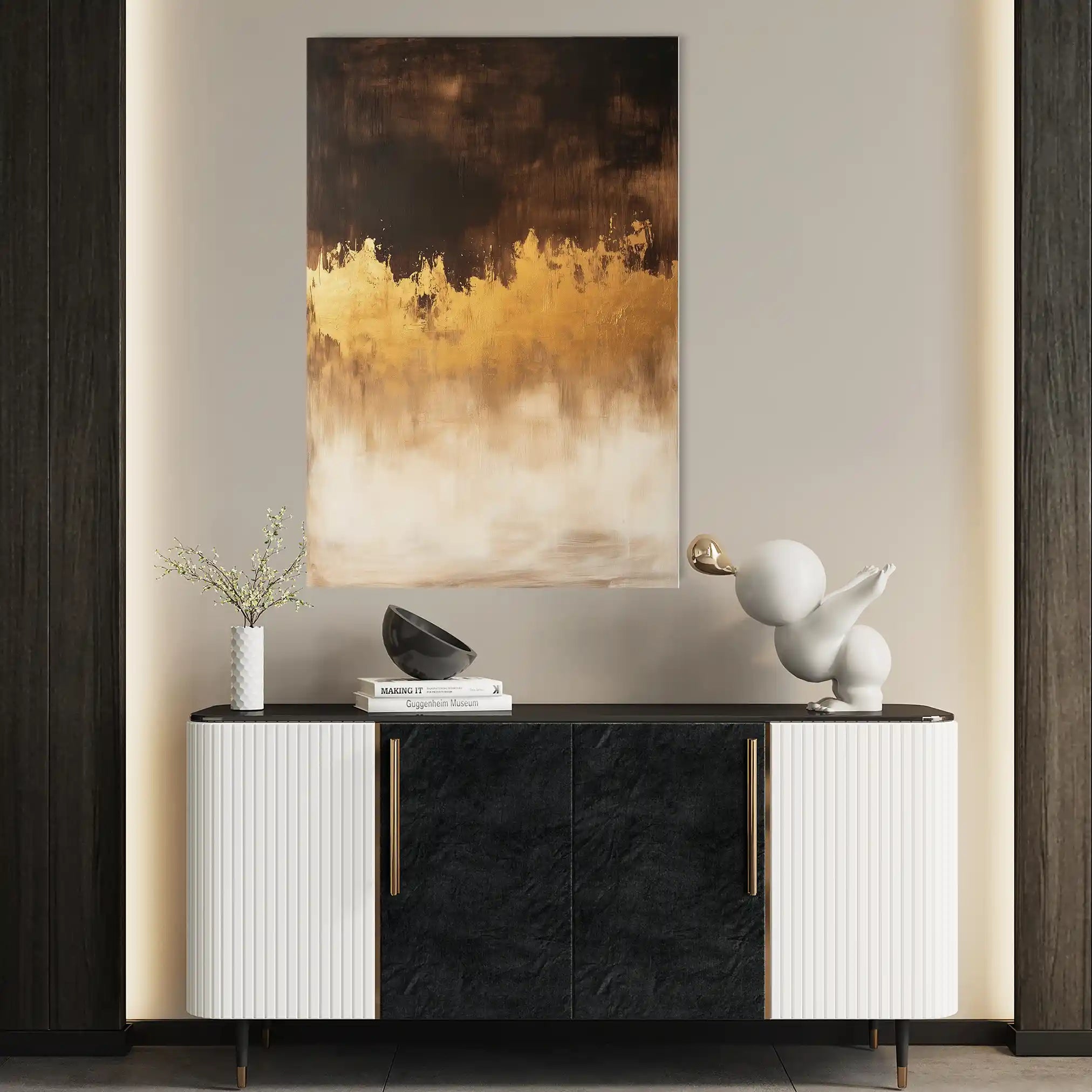 Abstract 657 Canvas Art 60 x 40 cm / Black