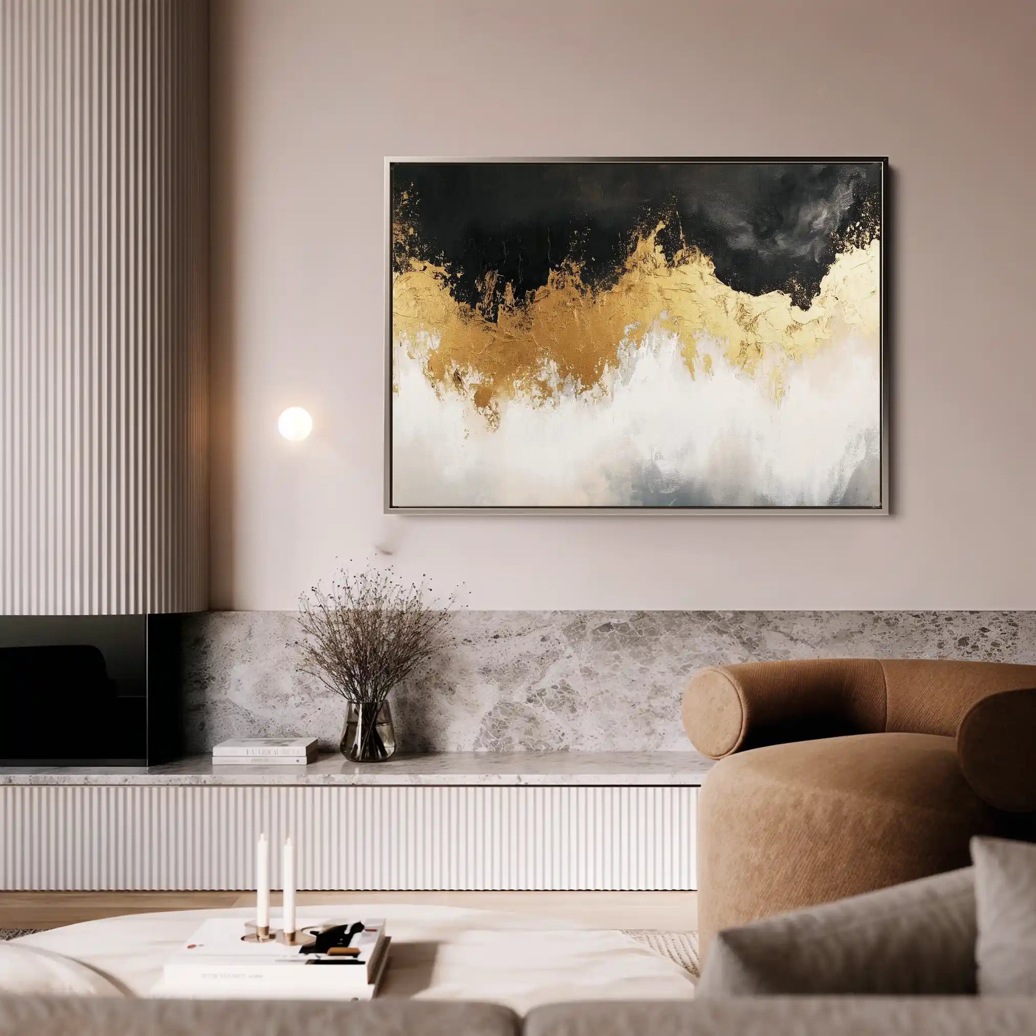 Abstract 665 Canvas Art 60 x 40 cm / Black