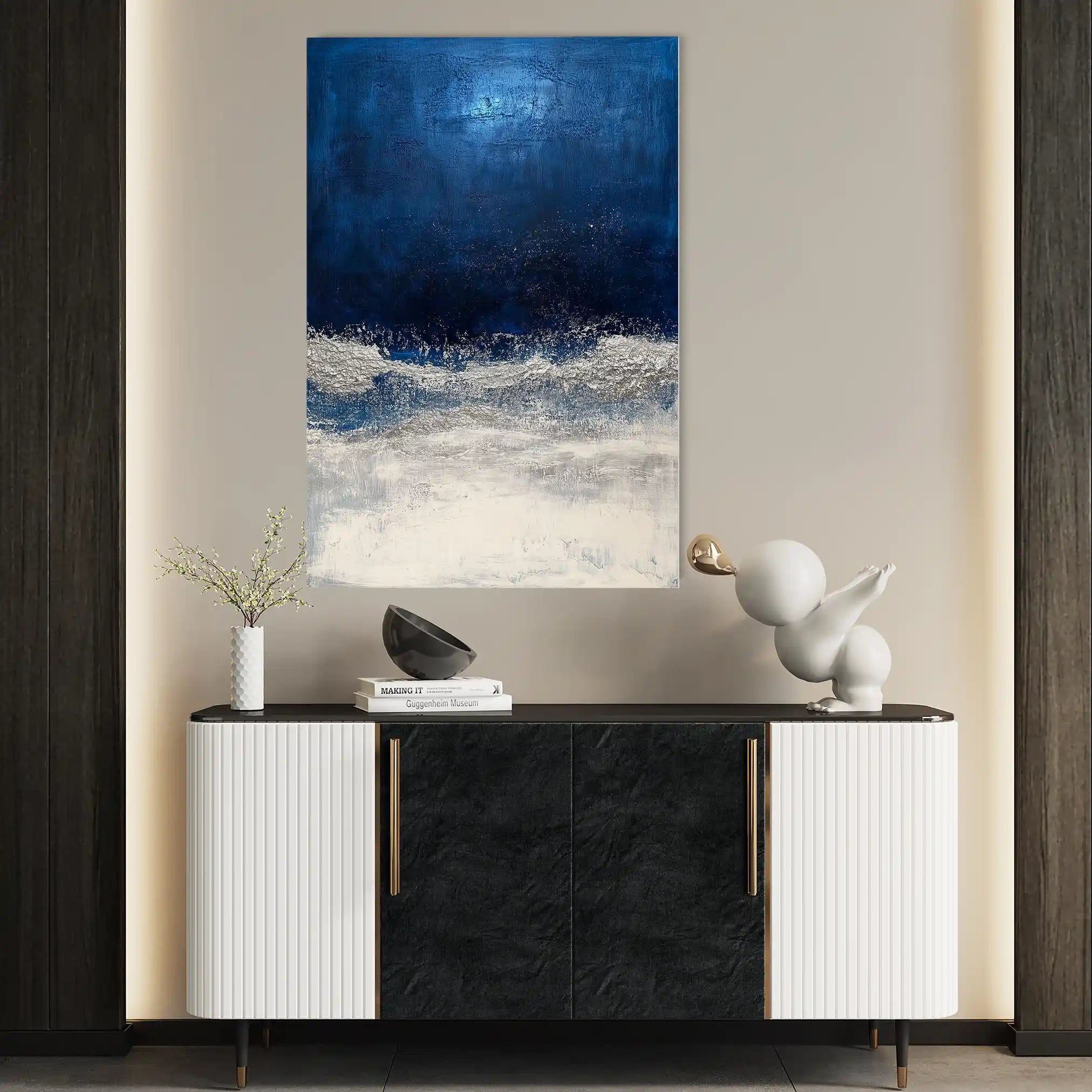 Abstract 668 Canvas Art 60 x 40 cm / Black