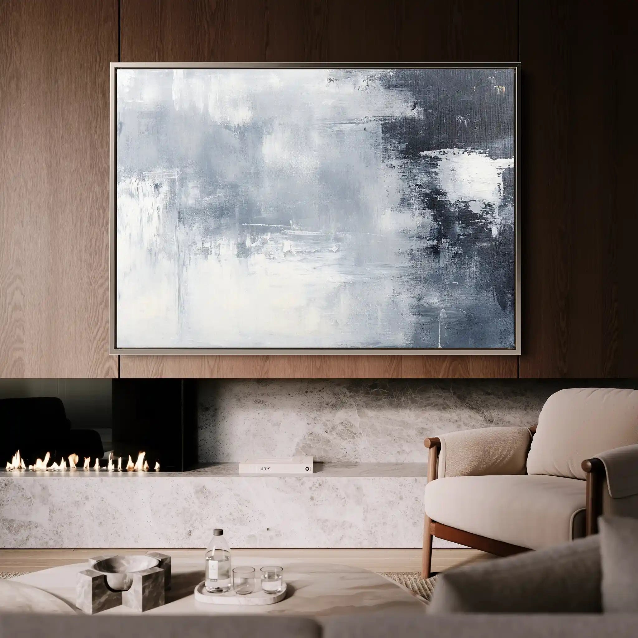 Abstract 675 Canvas Art 60 x 40 cm / Black