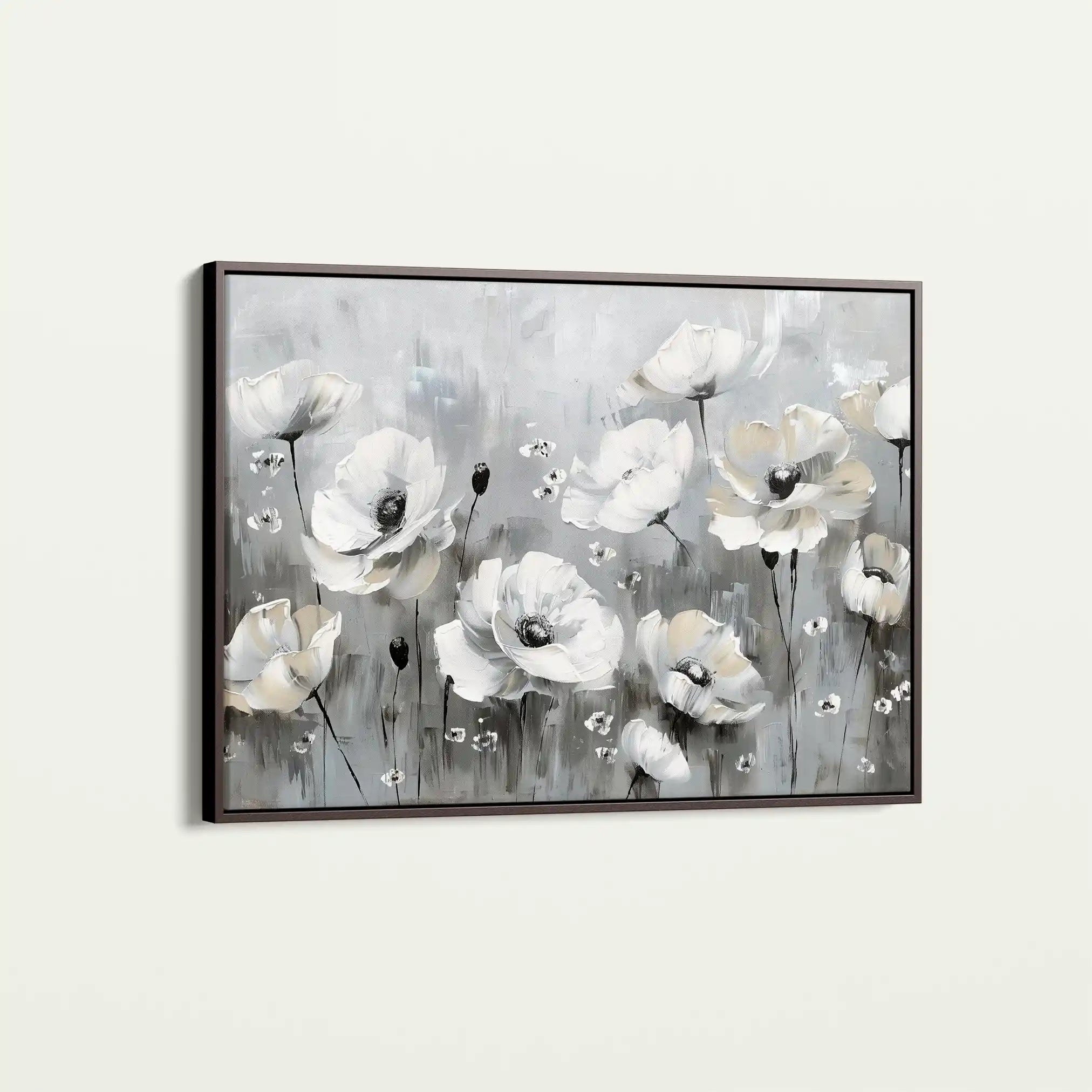 Floral 695 Canvas Art 60 x 40 cm / Black