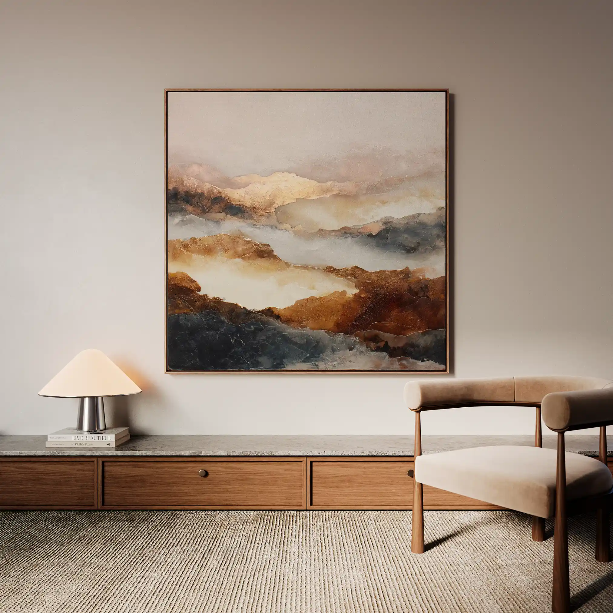 Abstract 726 Canvas Art 60 x 60 cm / Black