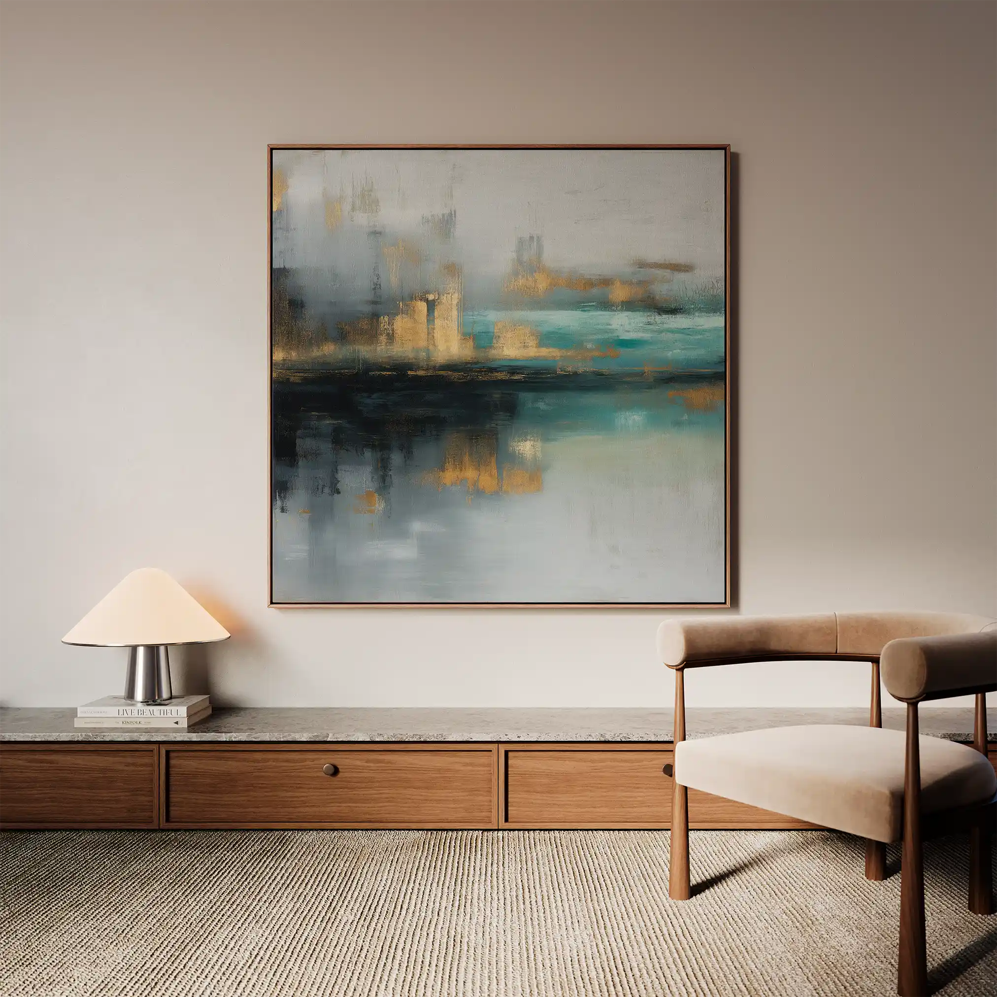 Abstract 745 Canvas Art 60 x 60 cm / Black