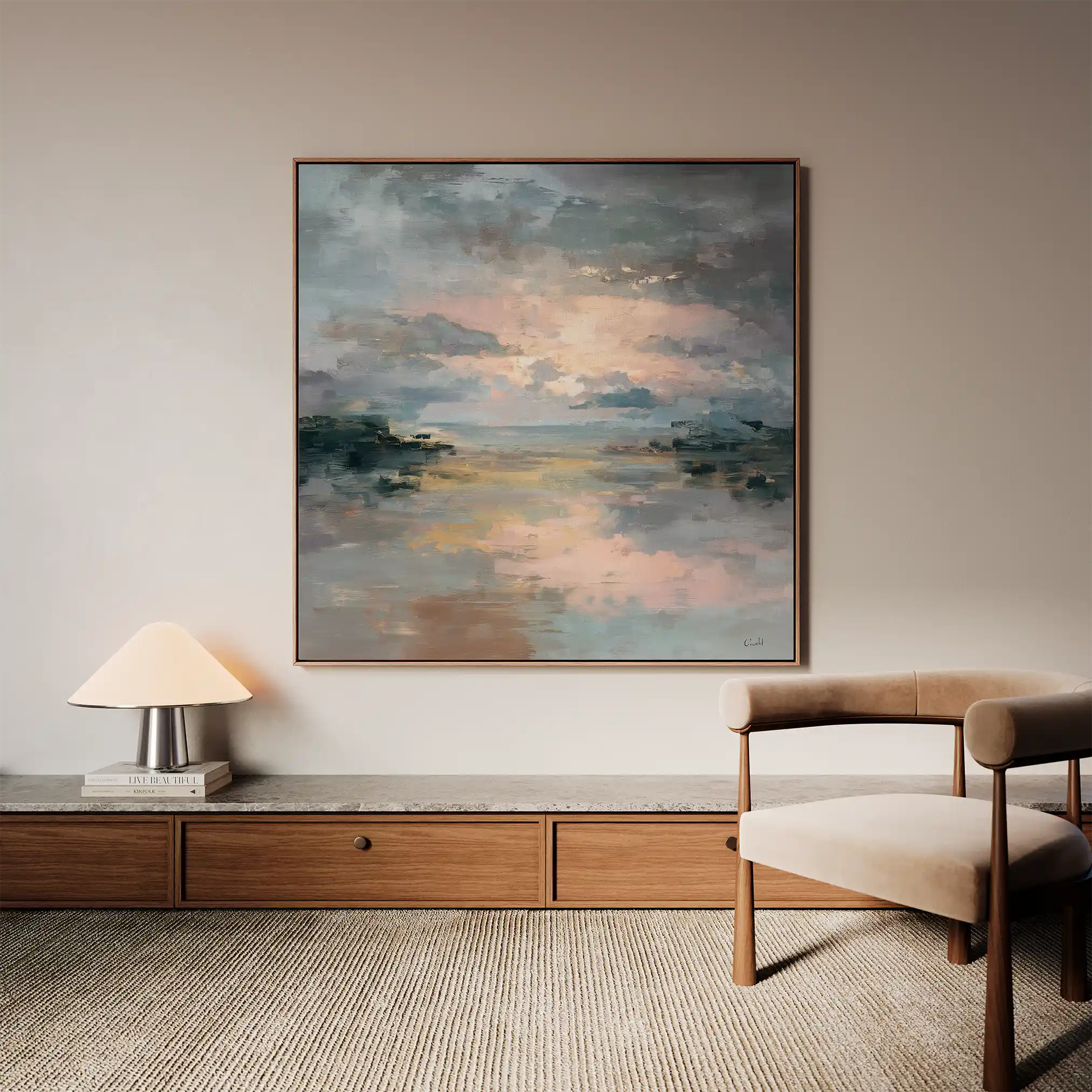 Abstract 753 Canvas Art 60 x 60 cm / Black