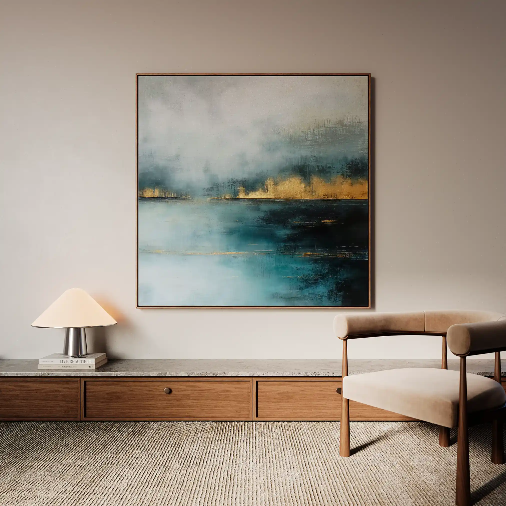 Abstract 756 Canvas Art 60 x 60 cm / Black