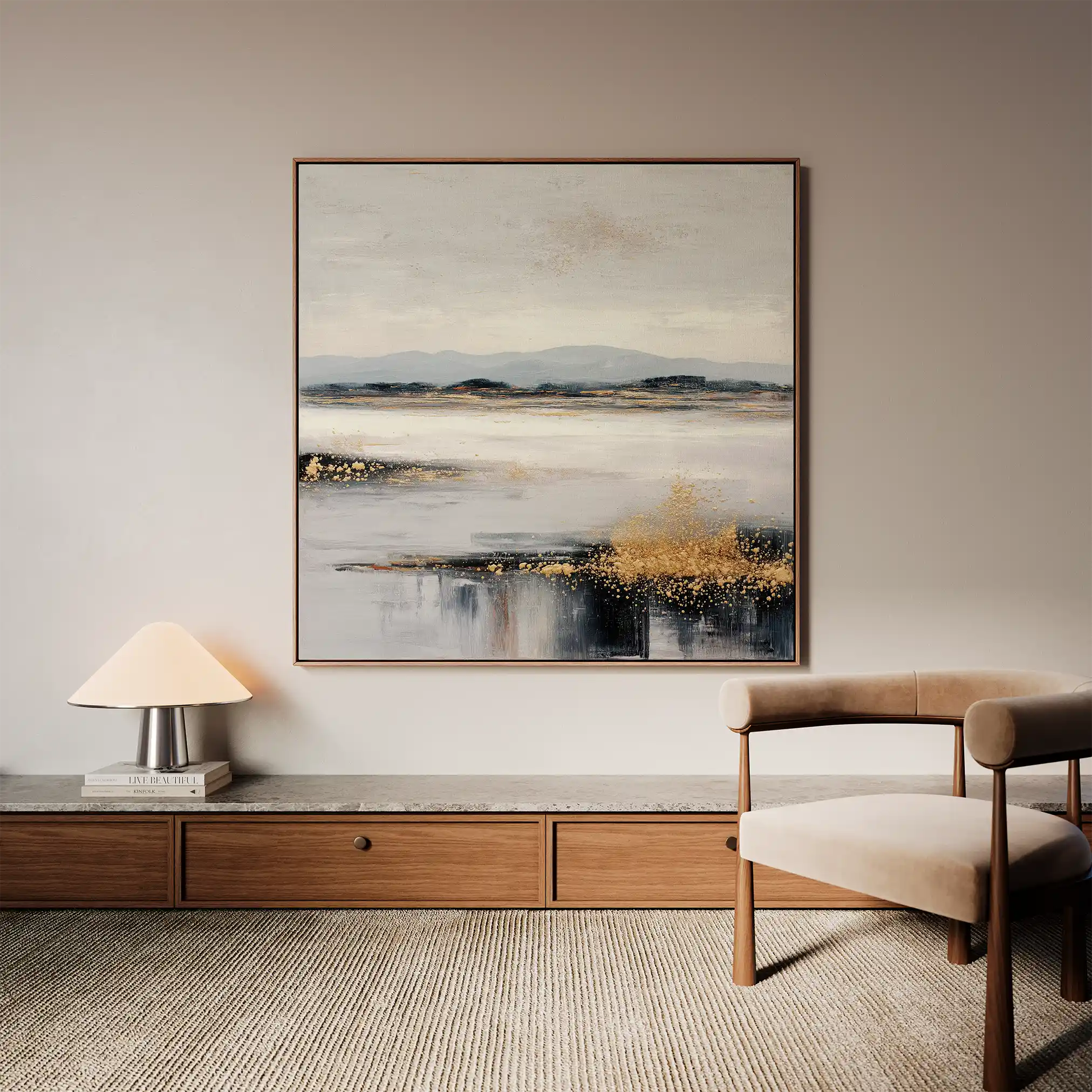 Abstract 822 Canvas Art 60 x 60 cm / Black