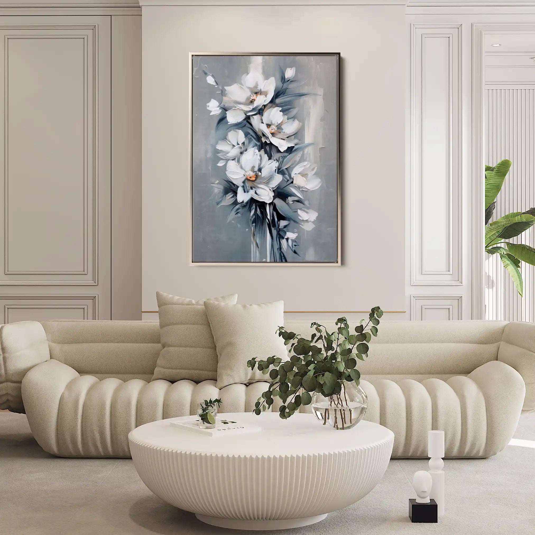 Floral 827 Canvas Art 60 x 40 cm / Black