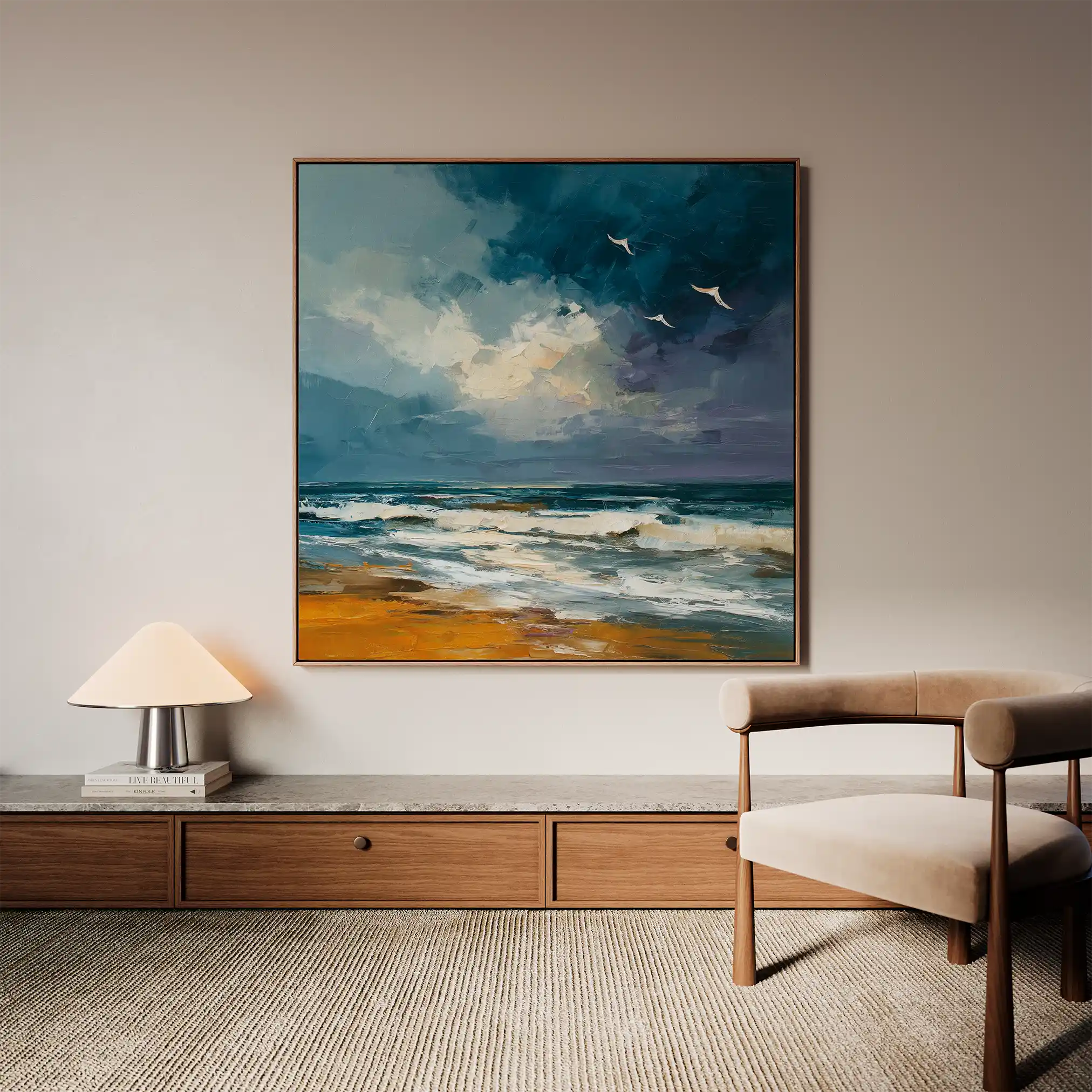 Abstract 836 Canvas Art 60 x 60 cm / Black