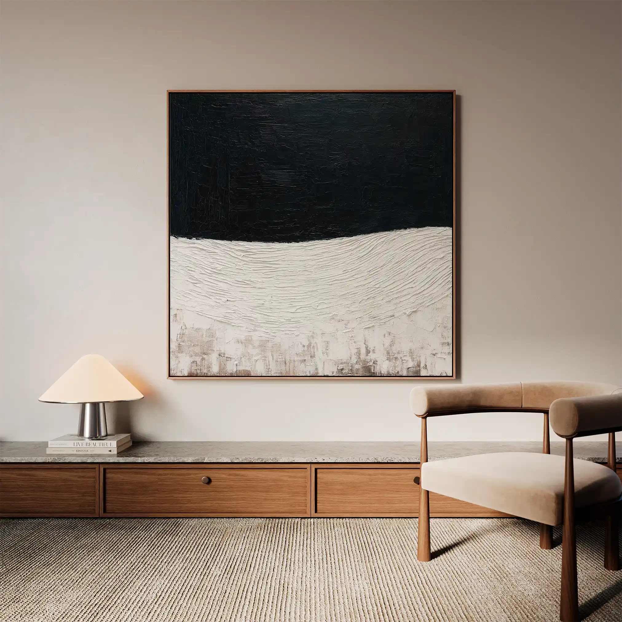 Abstract 861 Canvas Art 60 x 60 cm / Black