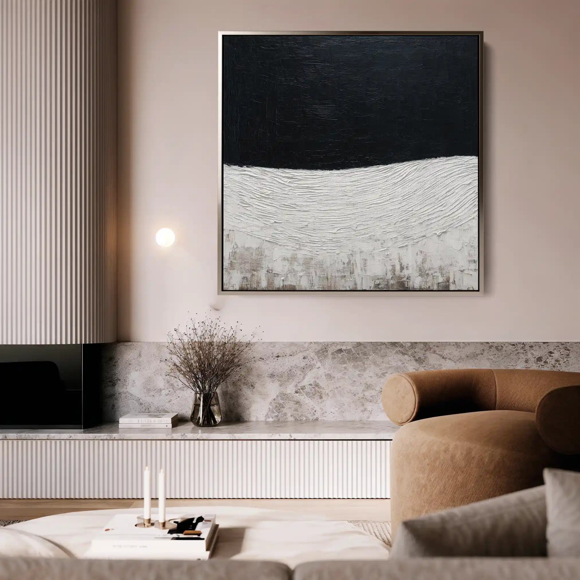 Abstract 861 Canvas Art 60 x 60 cm / Black