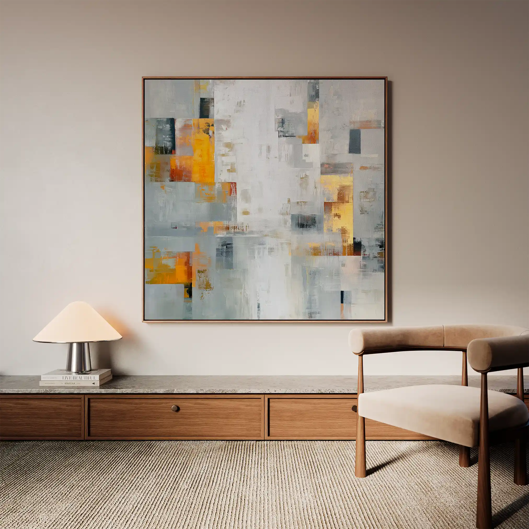 Abstract 867 Canvas Art 60 x 60 cm / Black