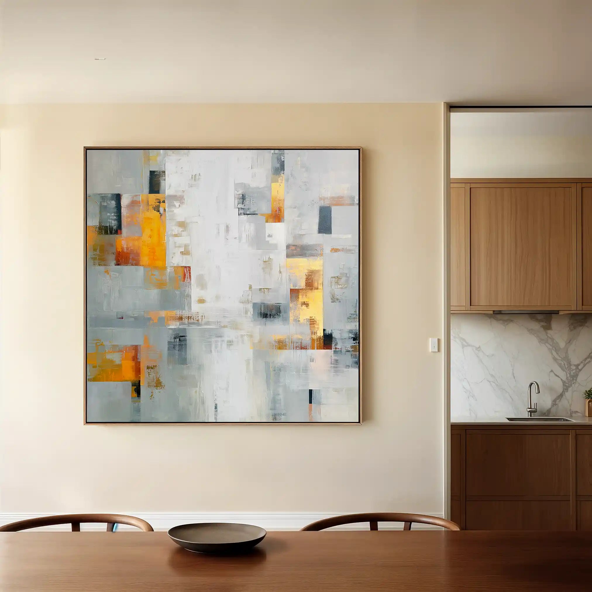 Abstract 867 Canvas Art 60 x 60 cm / Black