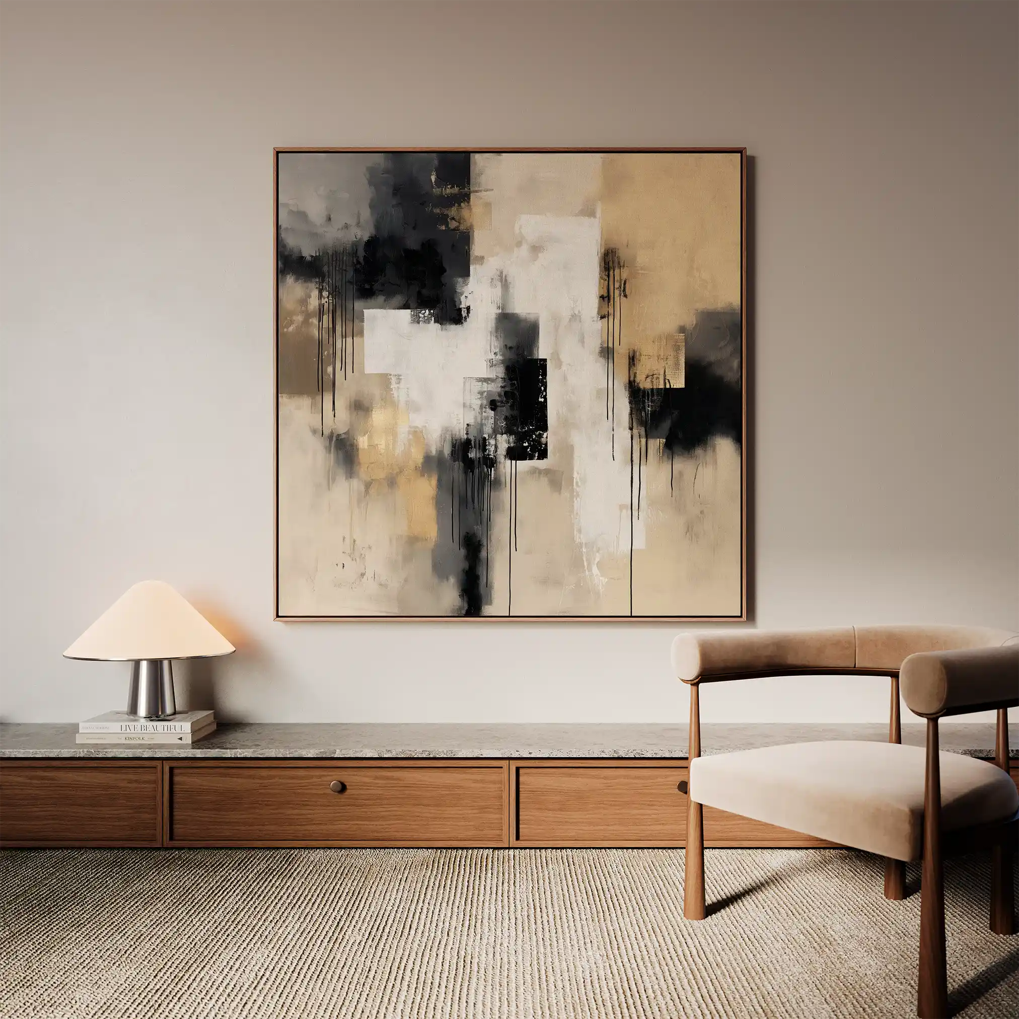 Abstract 888 Canvas Art 60 x 60 cm / Black