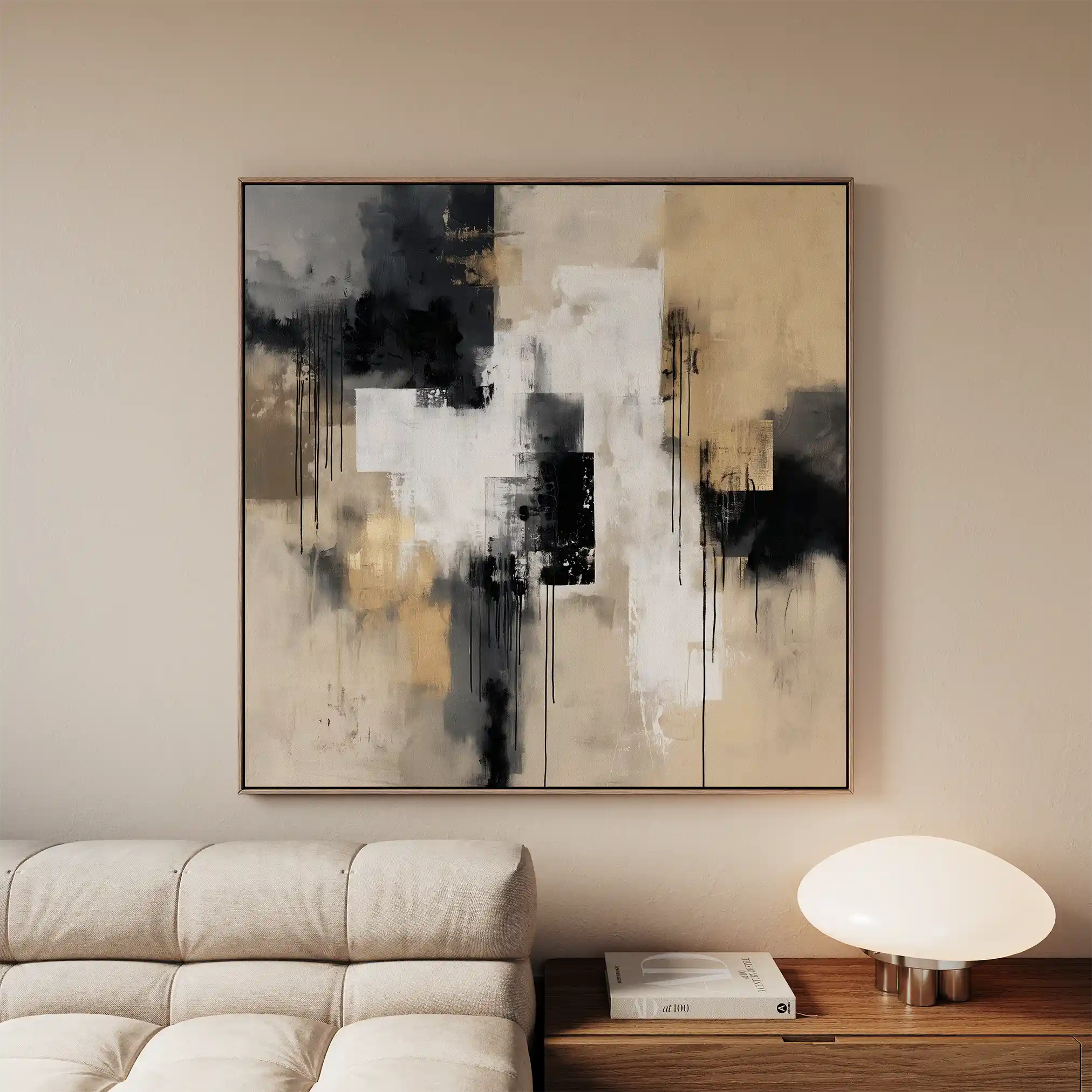 Abstract 888 Canvas Art 60 x 60 cm / Black