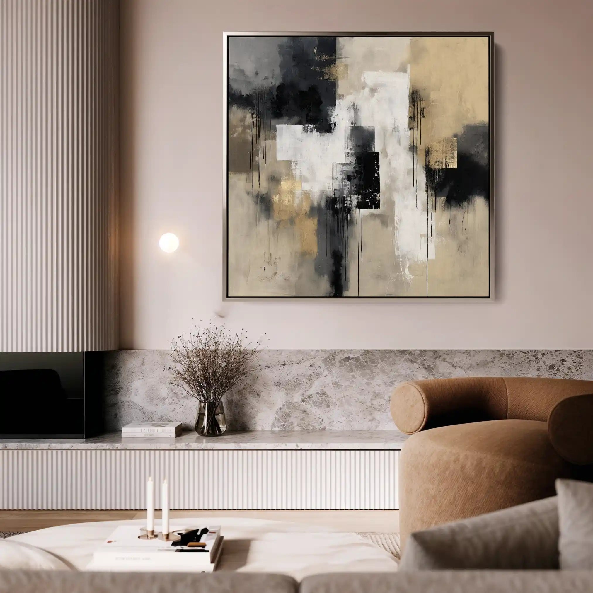 Abstract 888 Canvas Art 60 x 60 cm / Black