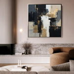 Abstract 890 Canvas Art 60 x 60 cm / Black