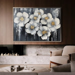 Floral 890 Canvas Art 60 x 40 cm / Black