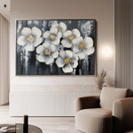 Floral 890 Canvas Art 60 x 40 cm / Black