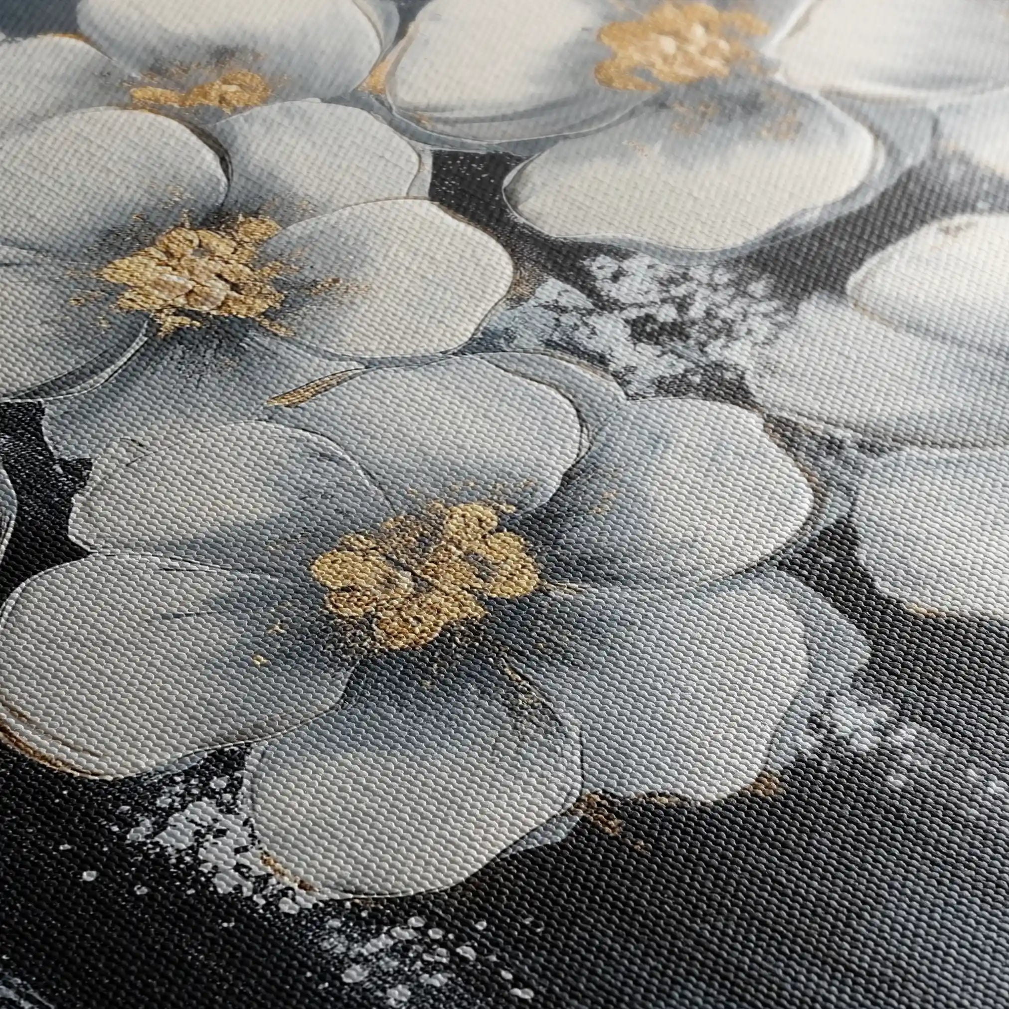 Floral 890 Canvas Art 60 x 40 cm / Black