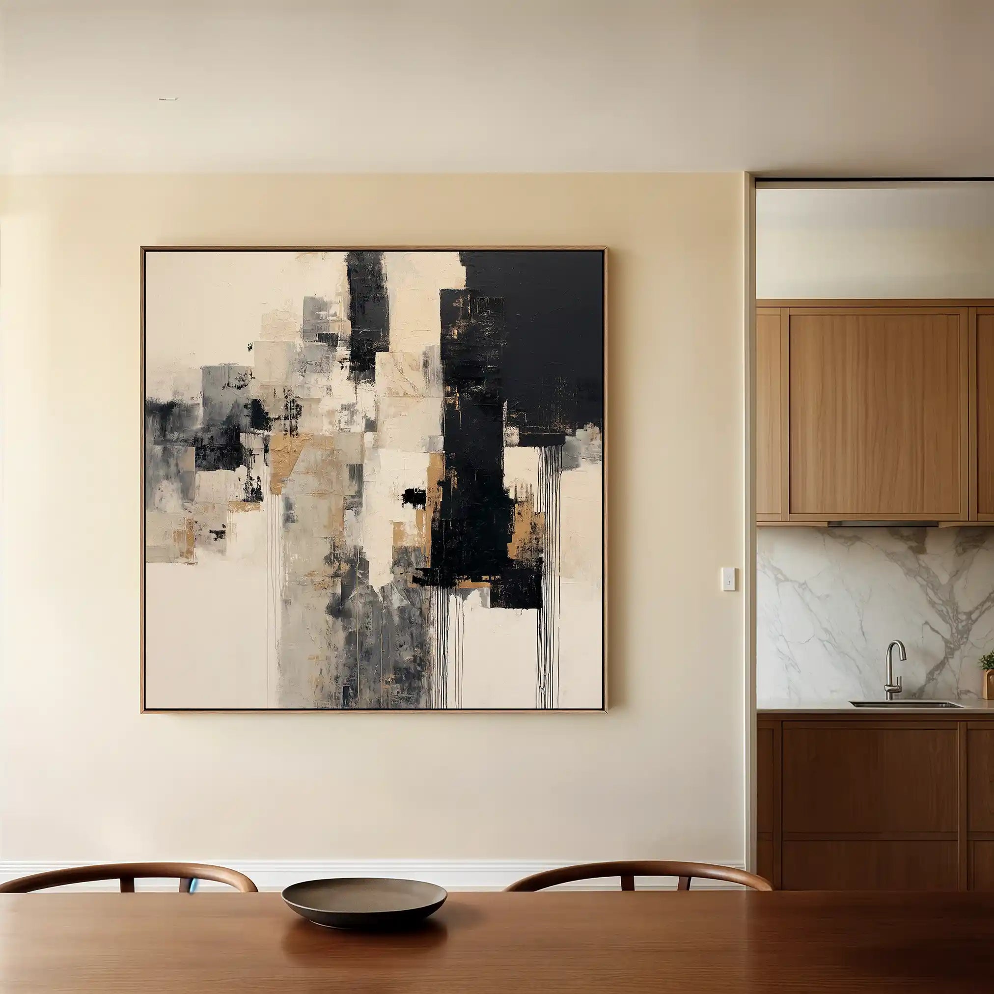 Abstract 891 Canvas Art 60 x 60 cm / Black