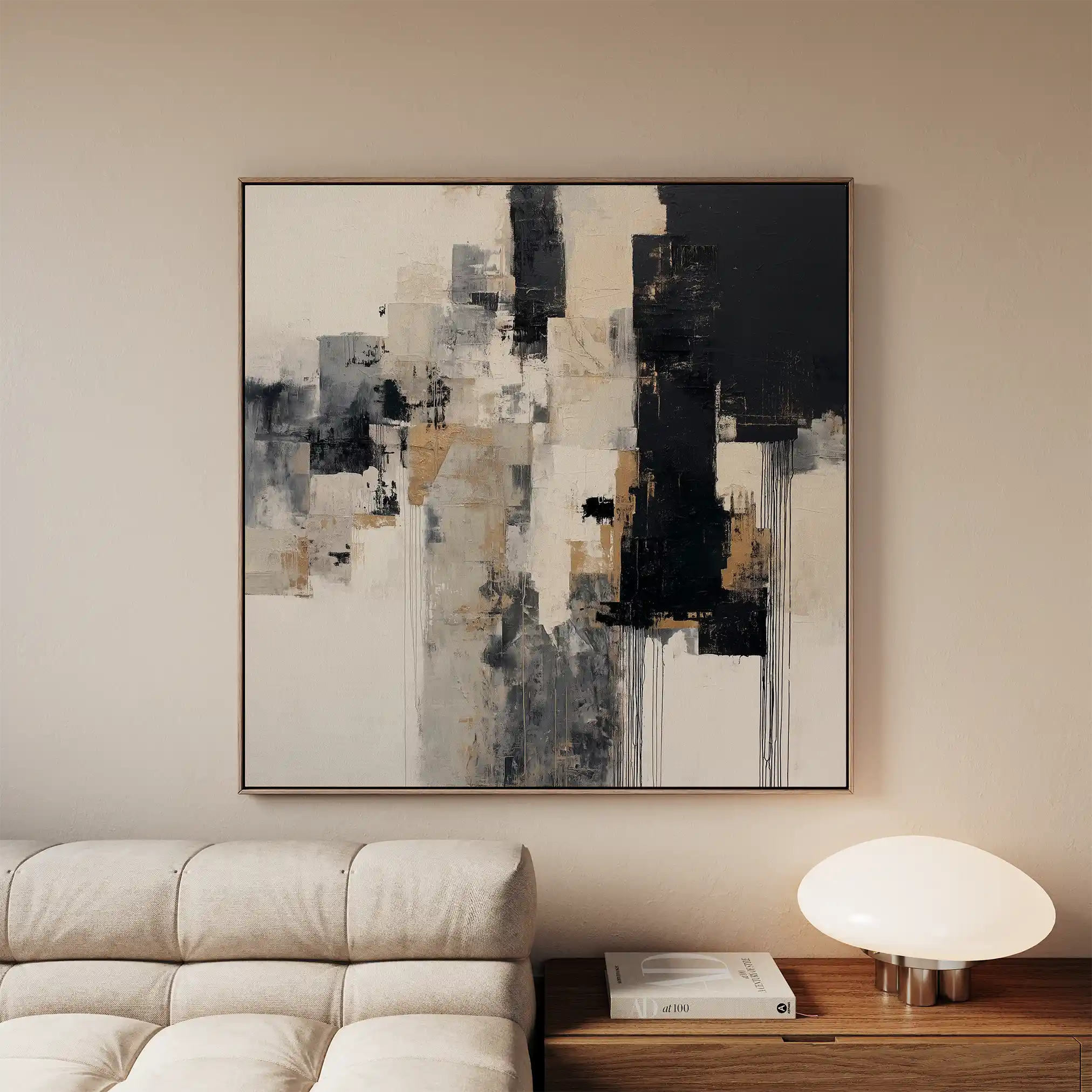 Abstract 891 Canvas Art 60 x 60 cm / Black