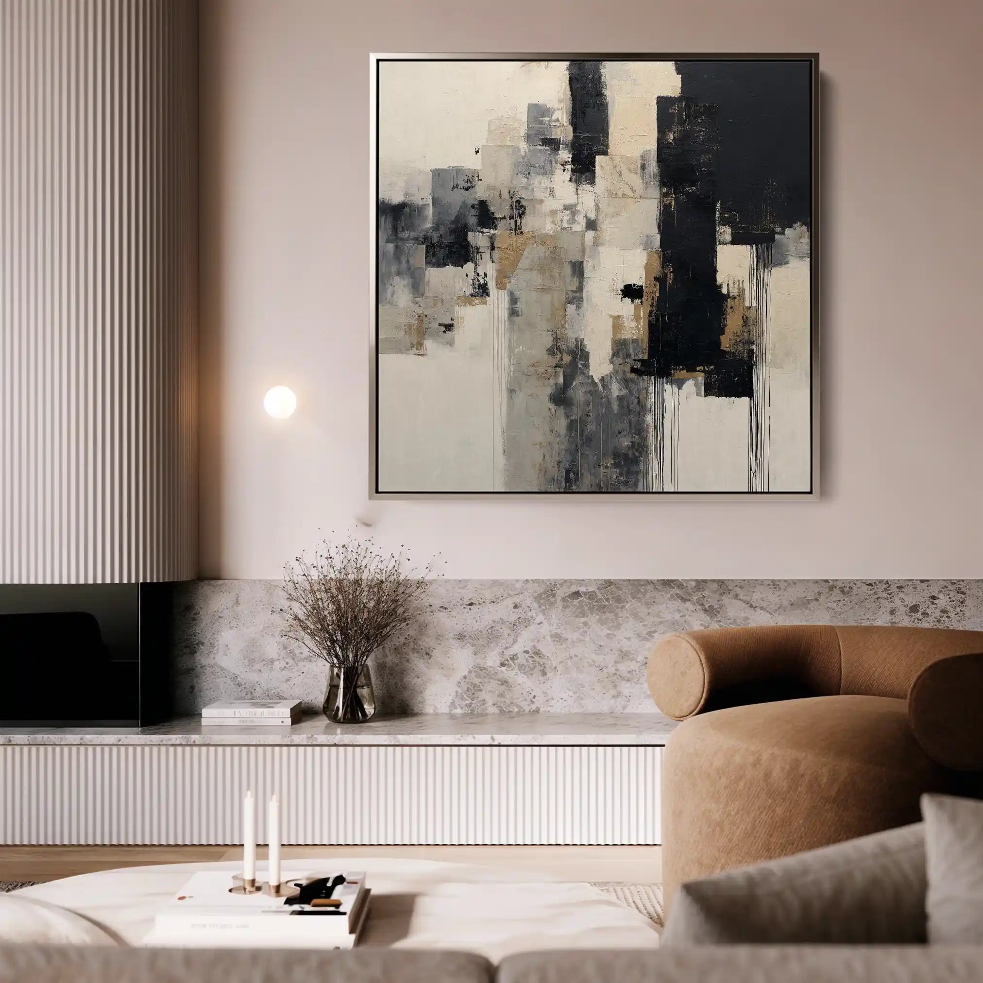 Abstract 891 Canvas Art 60 x 60 cm / Black