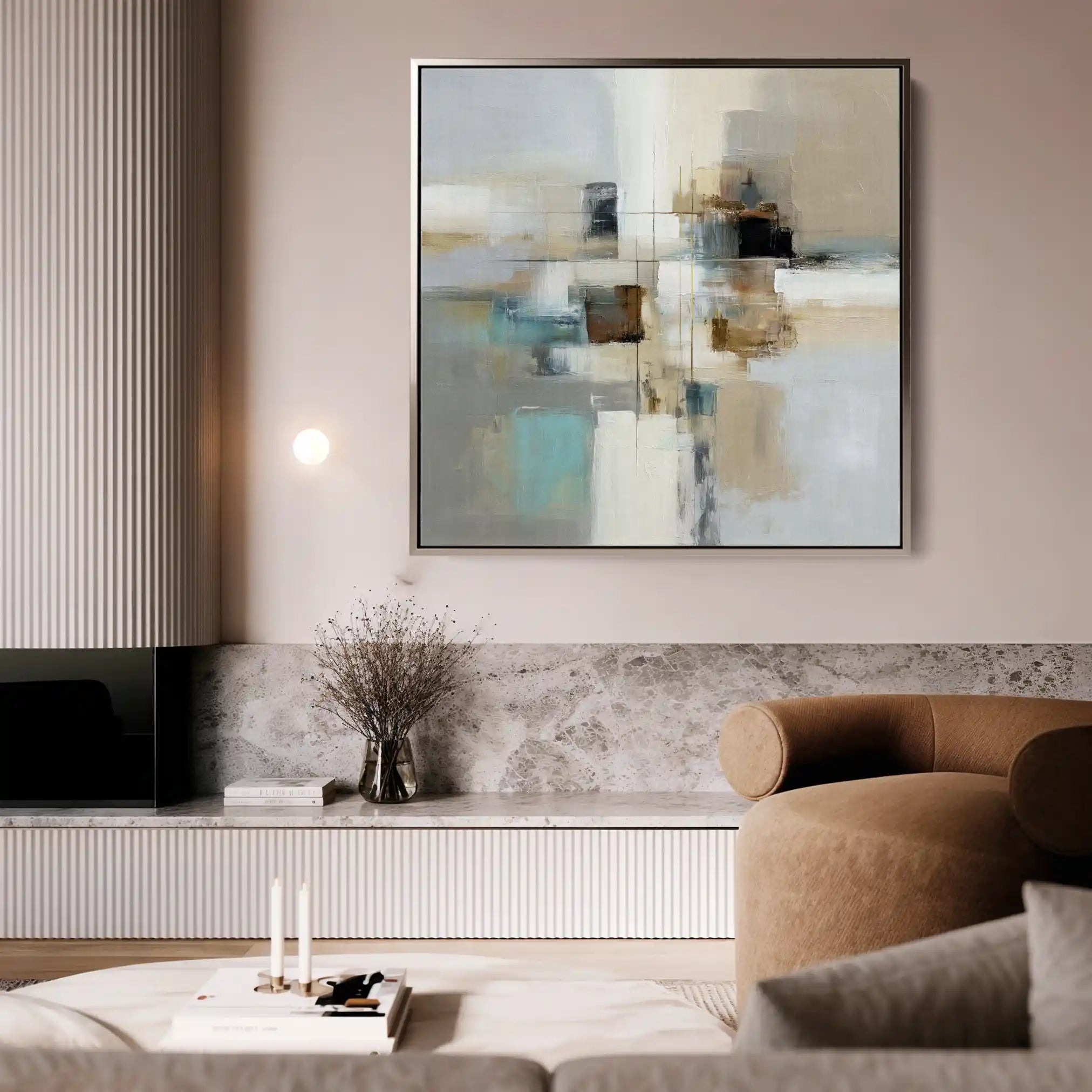 Abstract 897 Canvas Art 60 x 60 cm / Black