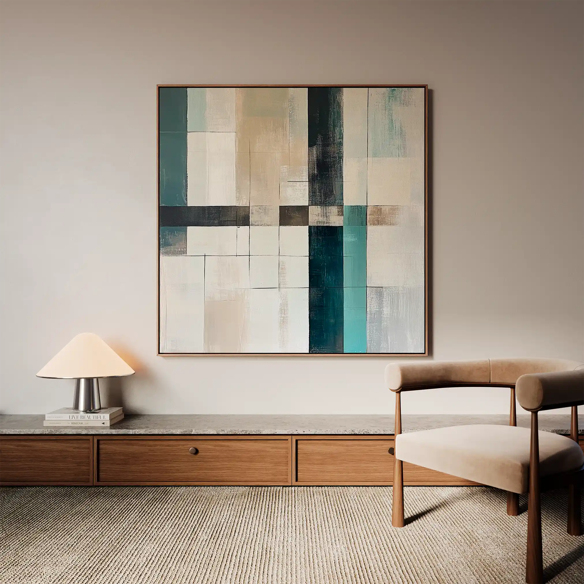 Abstract 898 Canvas Art 60 x 60 cm / Black
