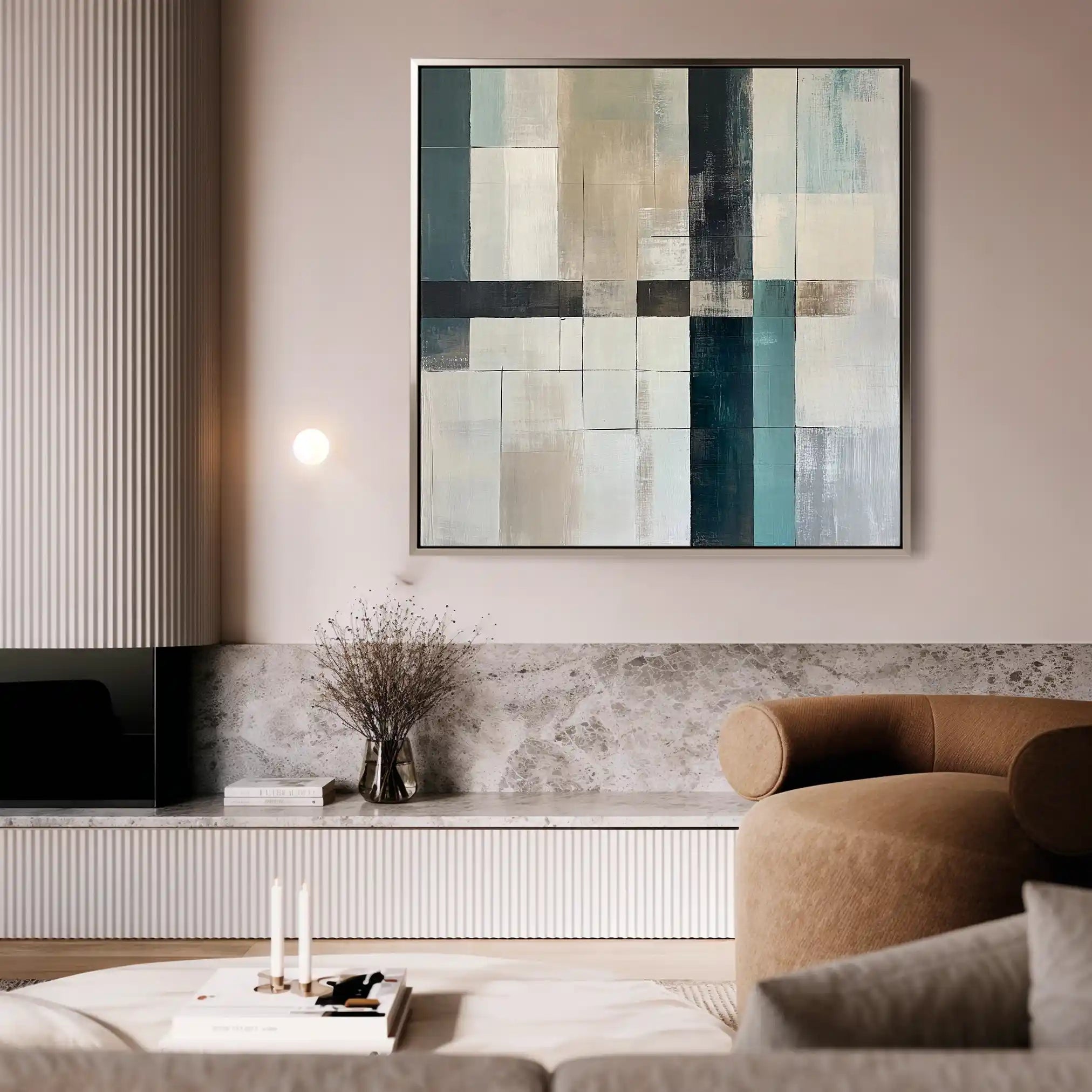 Abstract 898 Canvas Art 60 x 60 cm / Black