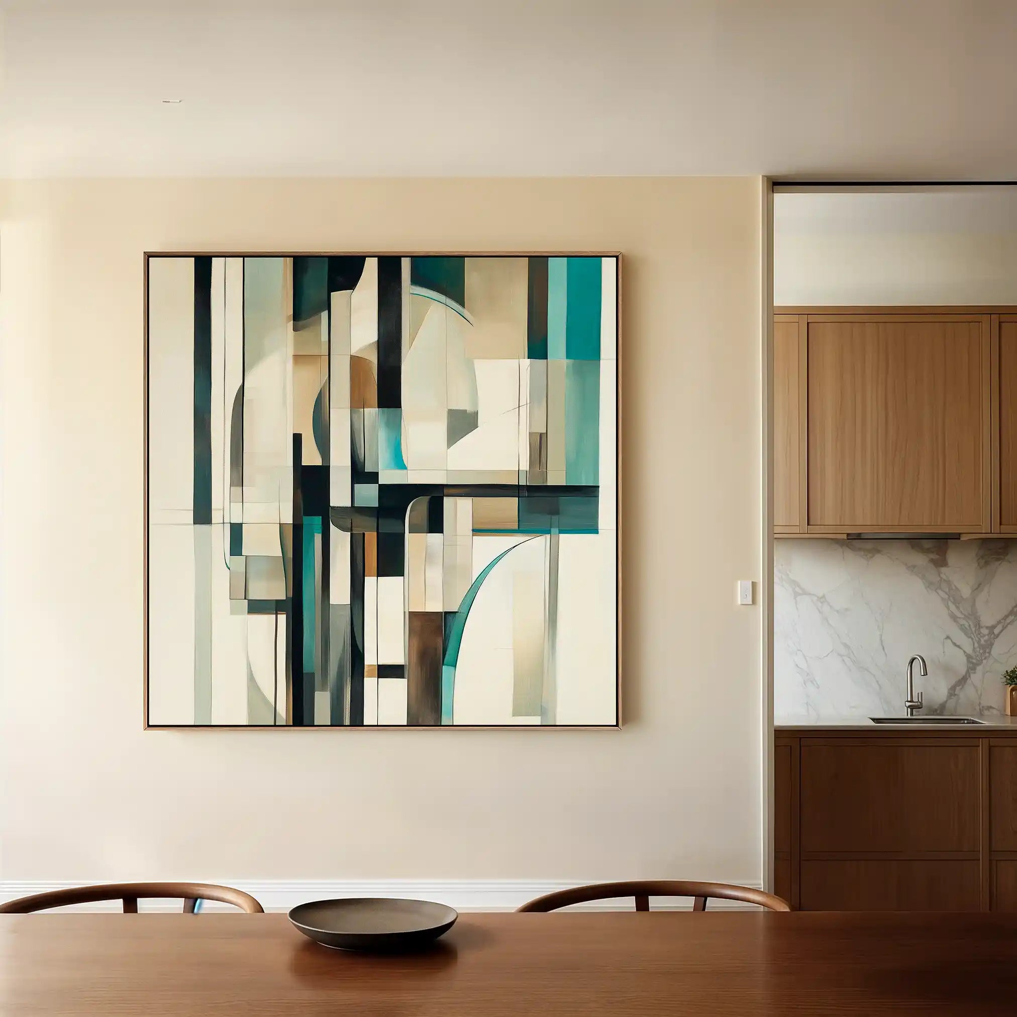 Abstract 899 Canvas Art 60 x 60 cm / Black