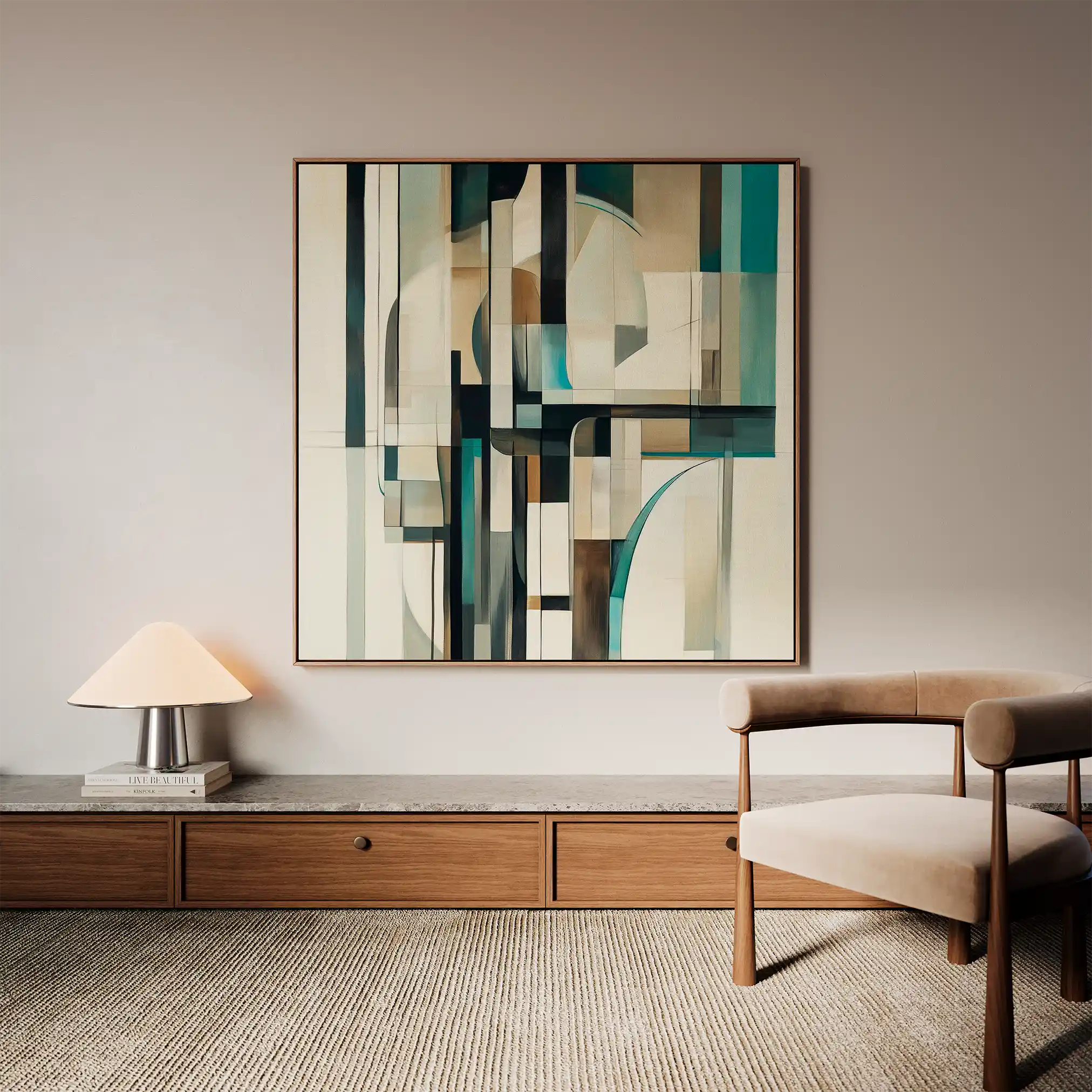 Abstract 899 Canvas Art 60 x 60 cm / Black