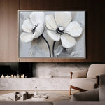 Floral 902 Canvas Art 60 x 40 cm / Black