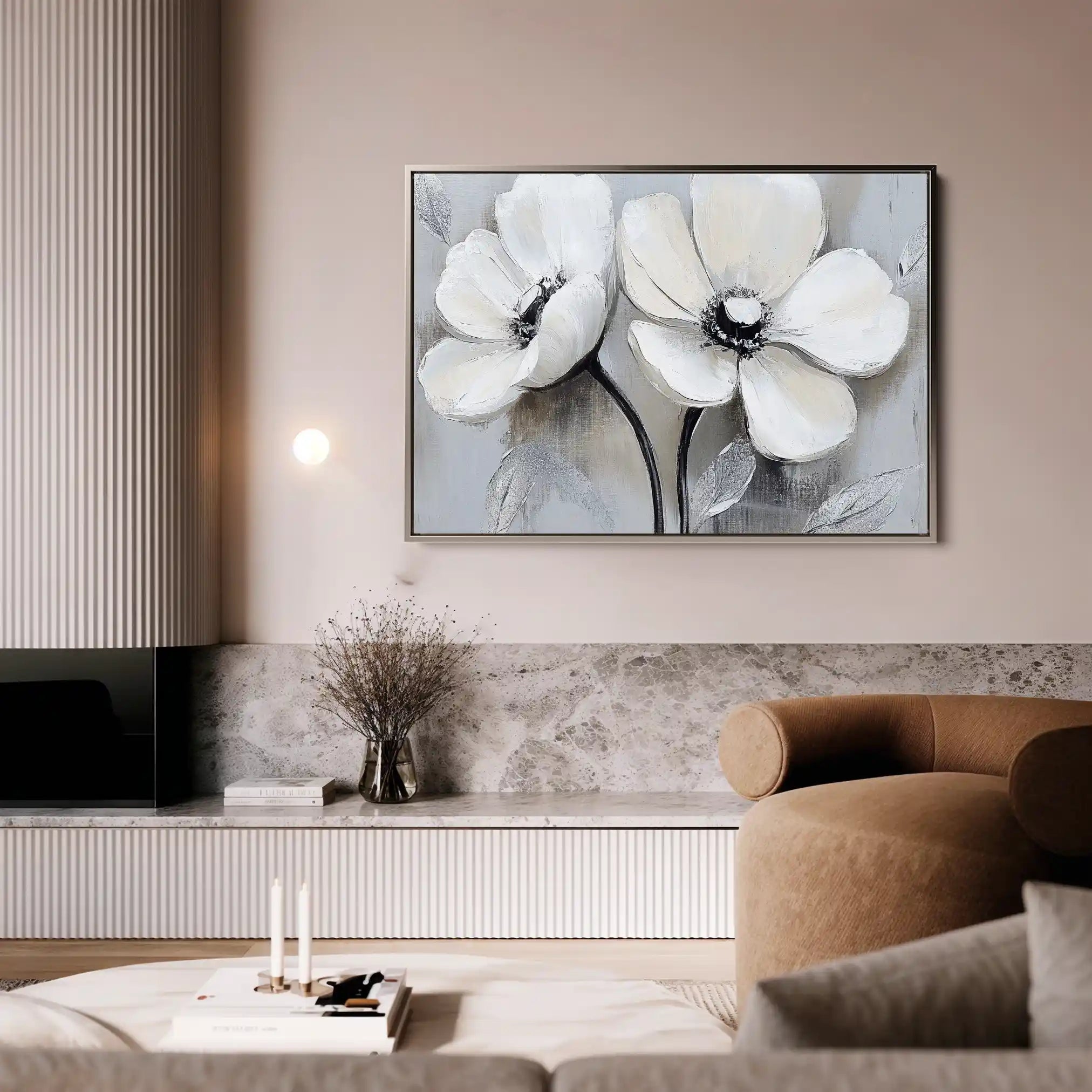 Floral 902 Canvas Art 60 x 40 cm / Black