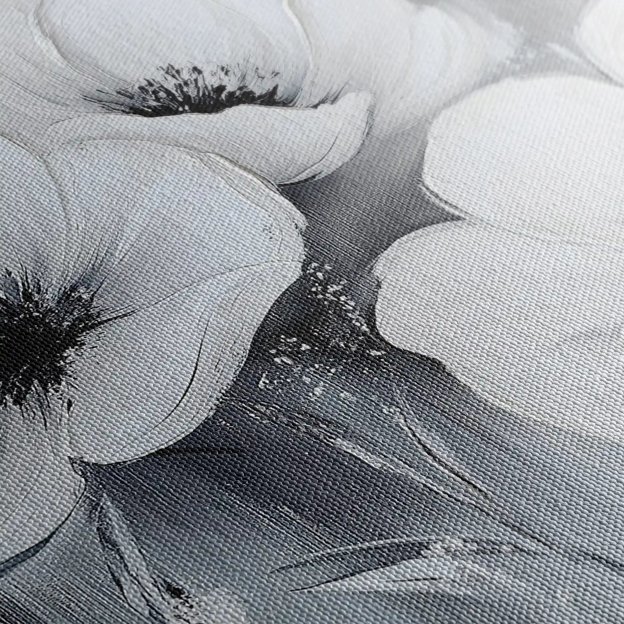 Floral 903 Canvas Art 60 x 40 cm / Black