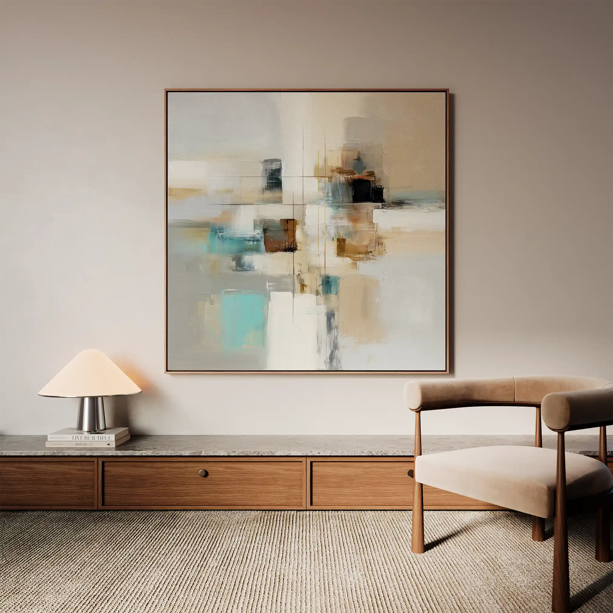 Abstract 904 Canvas Art 60 x 60 cm / Black