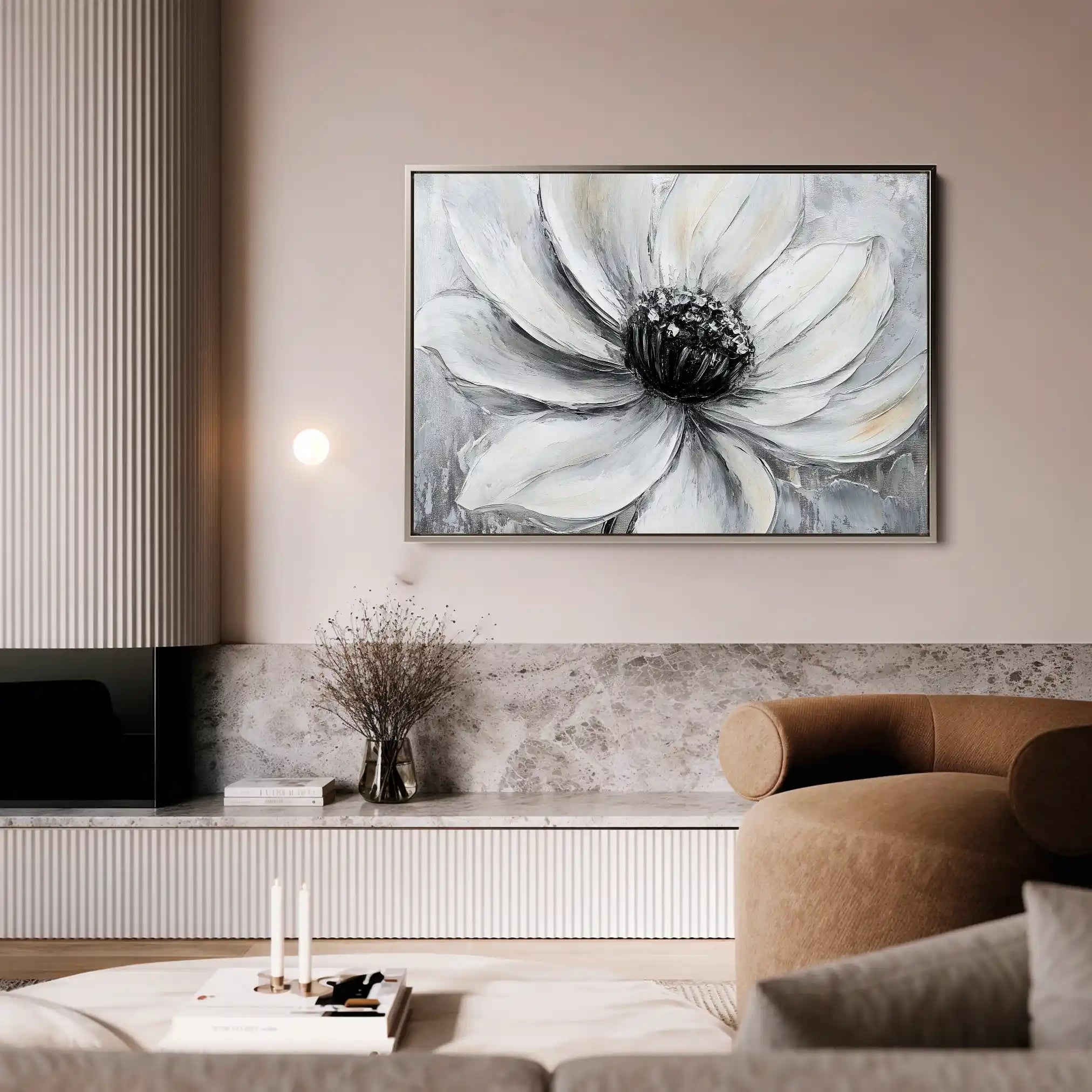 Floral 904 Canvas Art 60 x 40 cm / Black